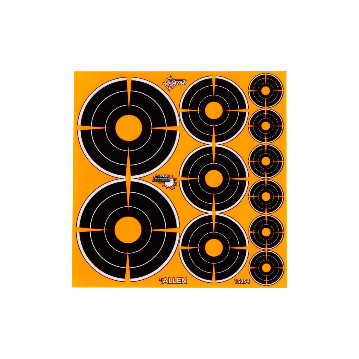 Allen EZ AIM Bullseye (72)1", (36)2", (24)3" Adhesive Splash Reactive Variety Pack