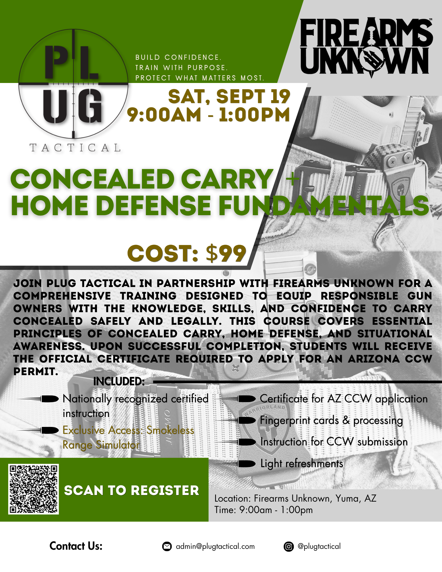Plug Tactical Arizona Concealed Permit Class (August 22, 2026)