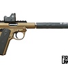Ruger, Mark IV, 22/45 22LR 3" Burnt Bronze (3)10RD Pistol w/ HushPoint Suppressor & Riton PRD