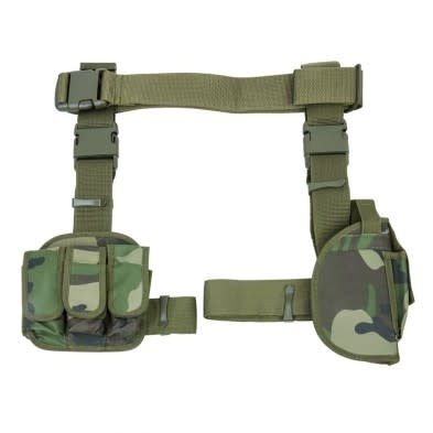 Vism, Drop Leg Holster & Mag Pouch X4 WoodlAnd Camo