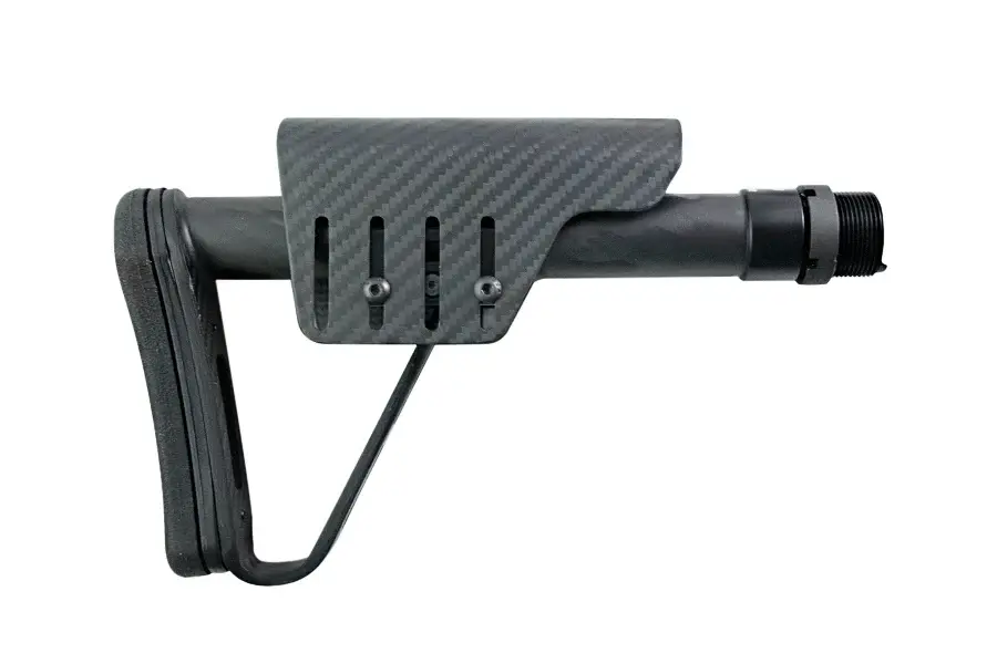 XLR, Smoke Ultralight Carbon Fiber Buttstock, 9.625", 12.5" Fixed / 13.75" Folding LOP W/ Castle Nut