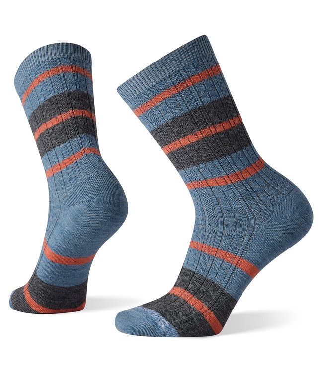 SMARTWOOL WOMEN'S EVERYDAY STRIPED CABLE CREW SOCKS