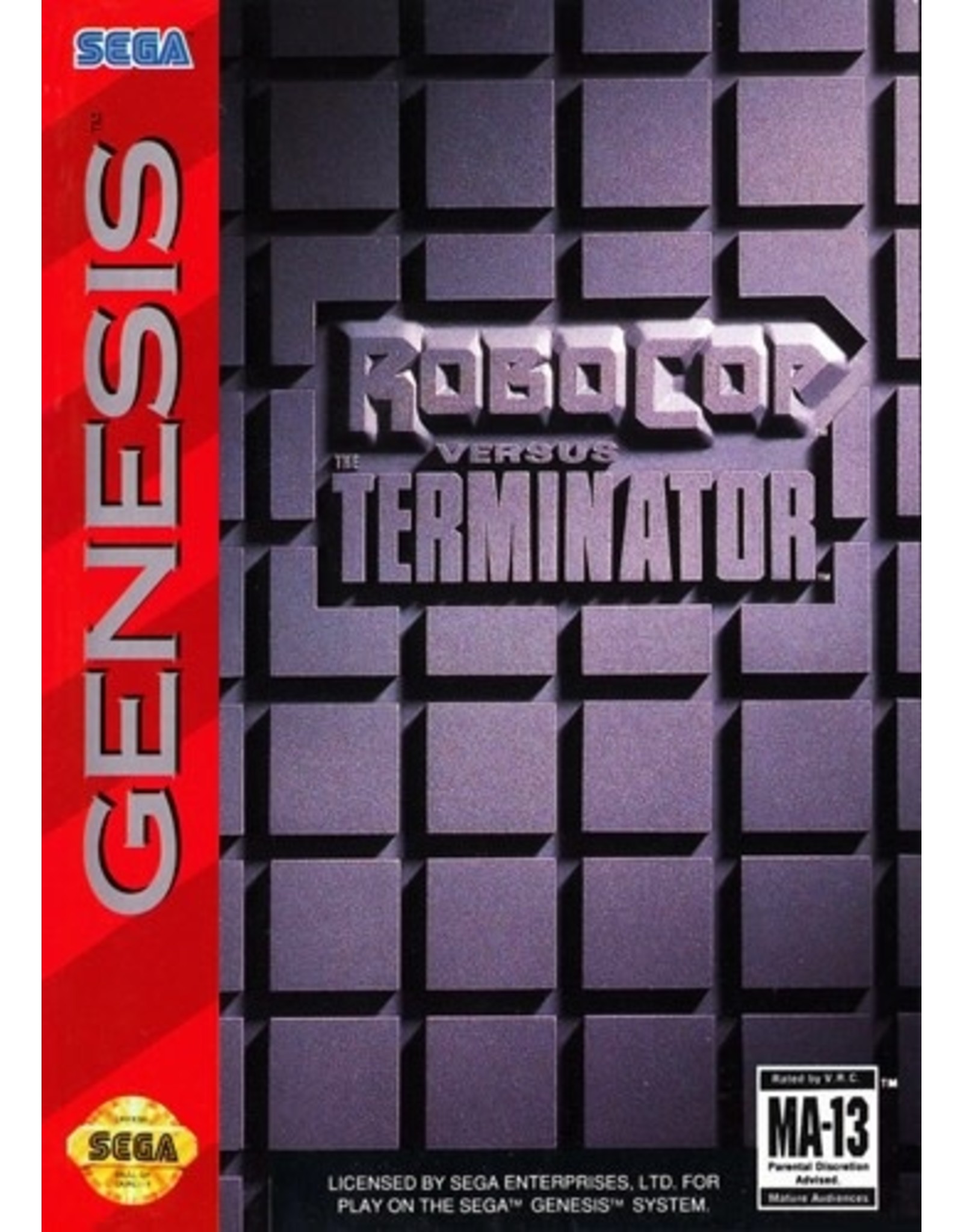 Sega Genesis Robocop vs The Terminator (Boxed, No Manual, Damaged Label)