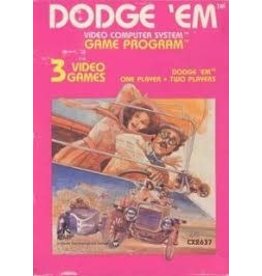 Atari 2600 Dodge 'Em (Text Label, Cart Only, Cosmetic Damage)