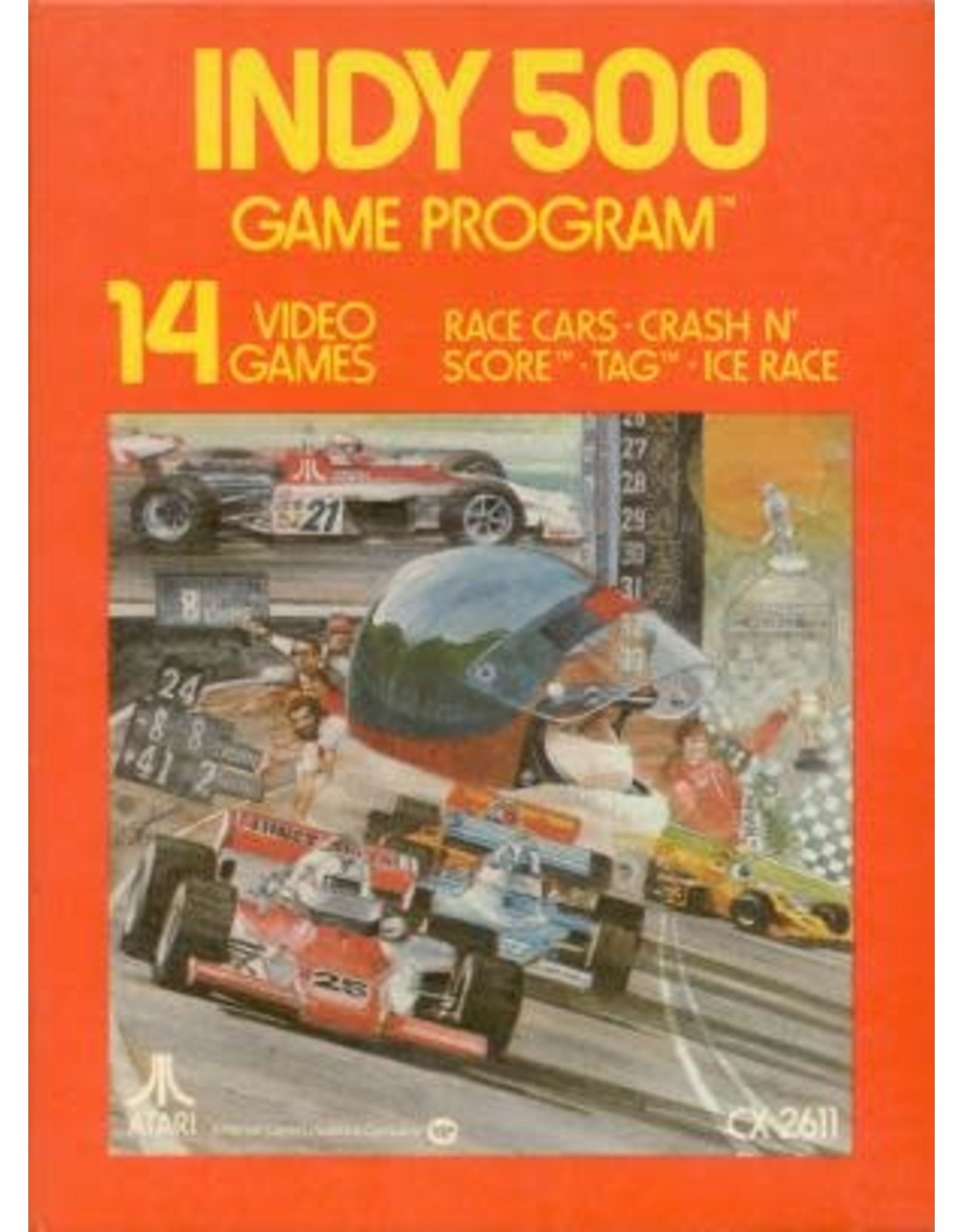 Atari 2600 Indy 500 (Cart Only, Damaged Label)  *Requires Driving Controllers*