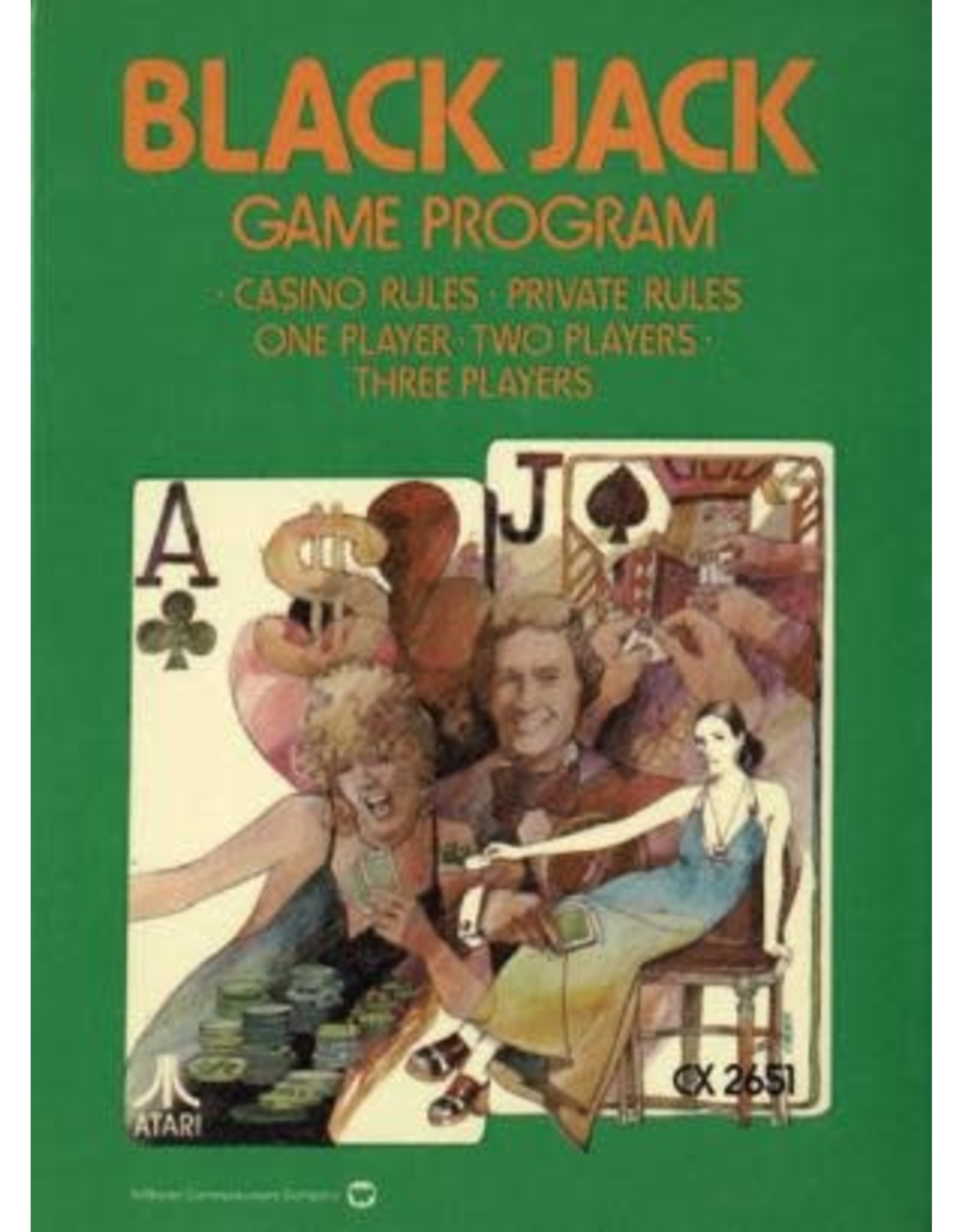 Atari 2600 Blackjack (Cart Only, Text Label, Damaged Label, No End Label)