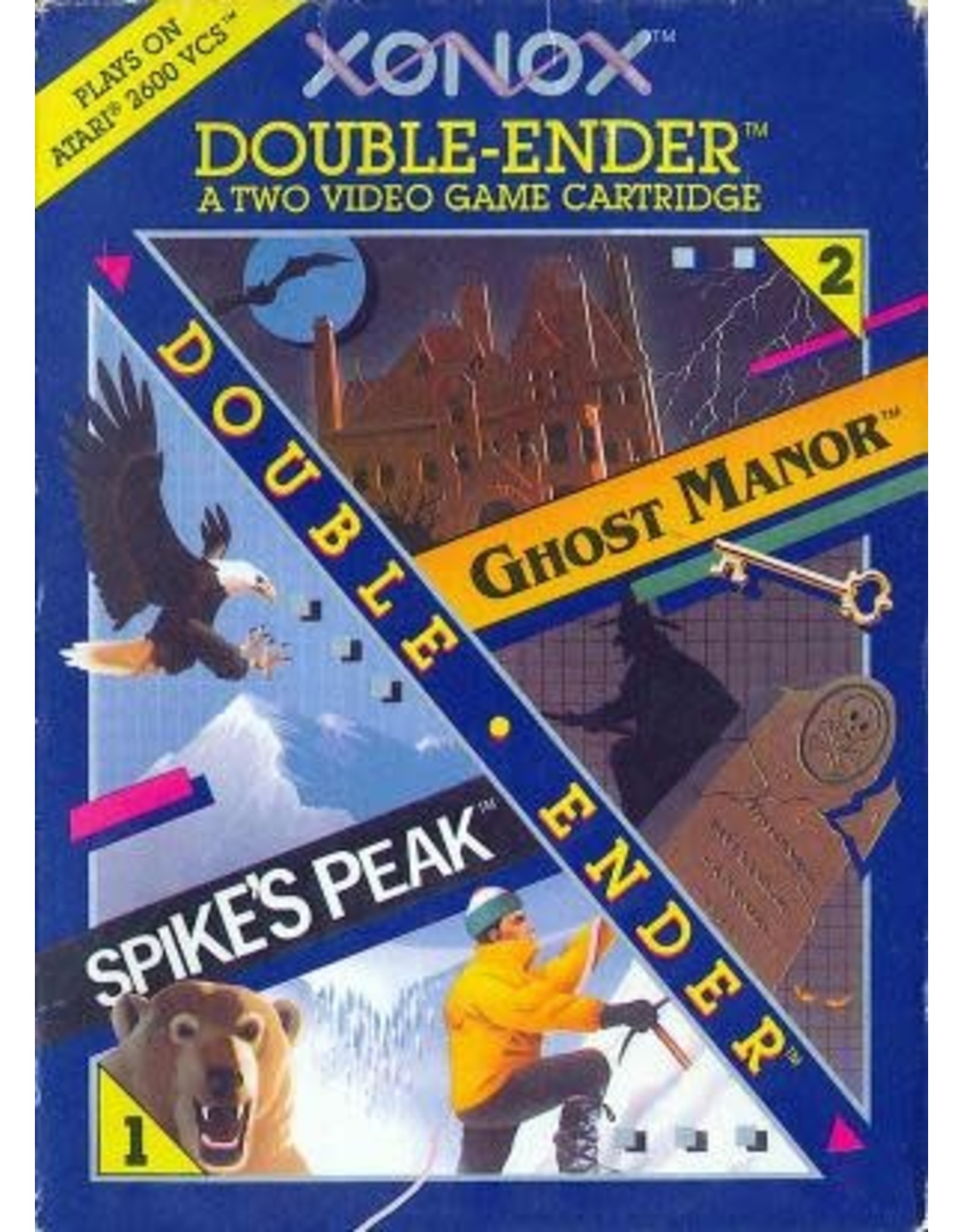 Atari 2600 Ghost Manor / Spikes Peak (Cart Only, Damaged Label)