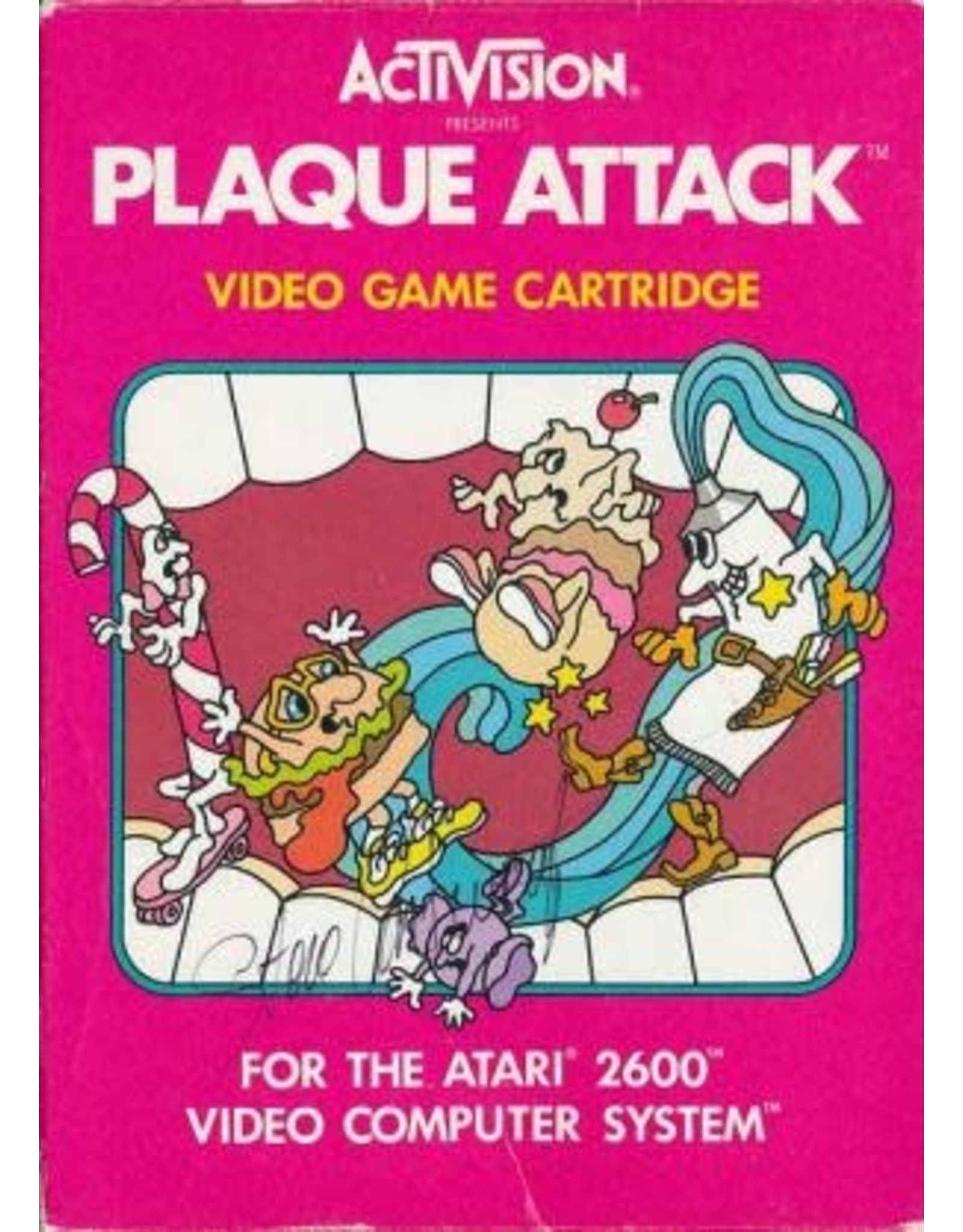 Atari 2600 Plaque Attack (Cart Only, Damaged Label)