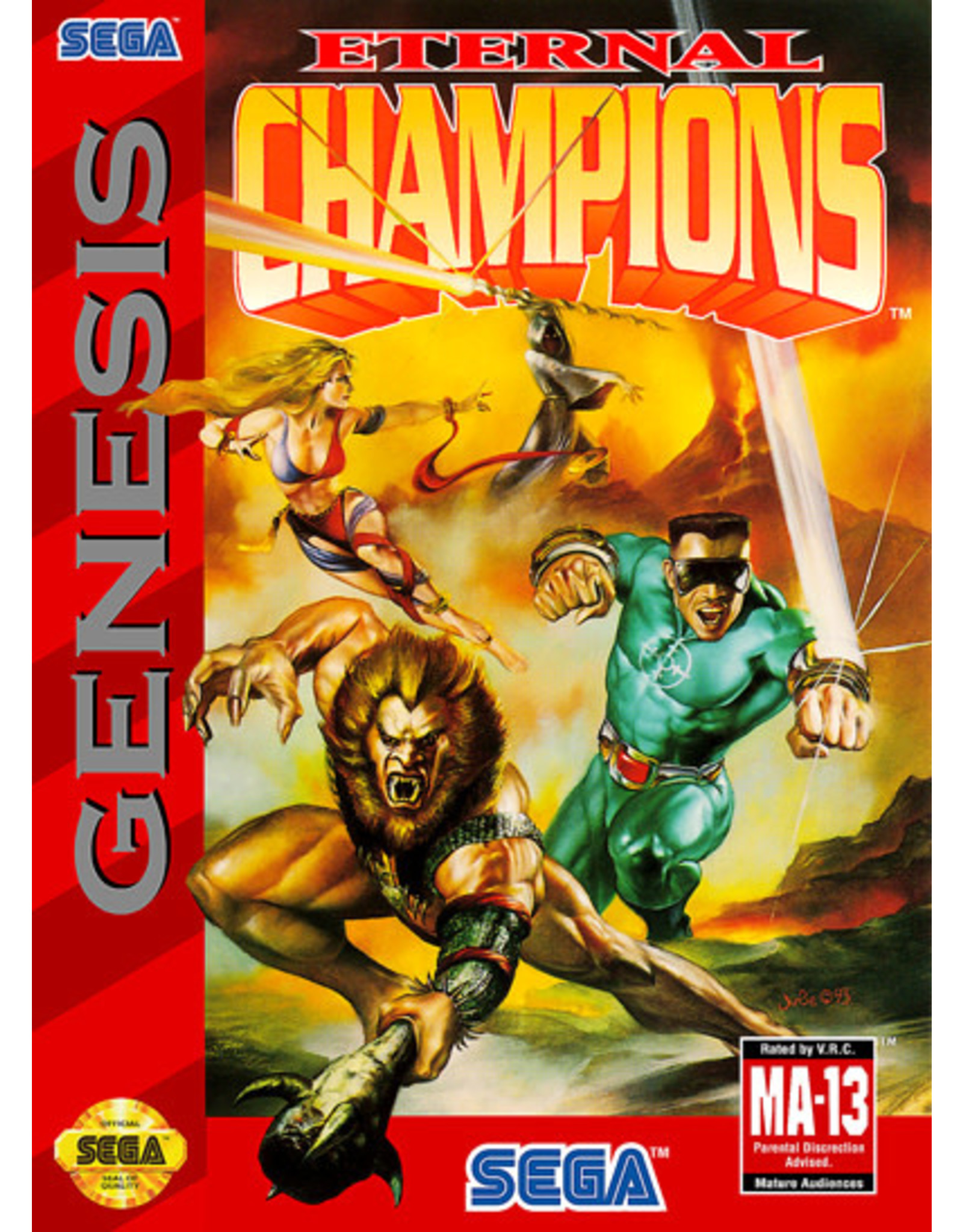 Sega Genesis Eternal Champions (Cart Only, Damaged Label)