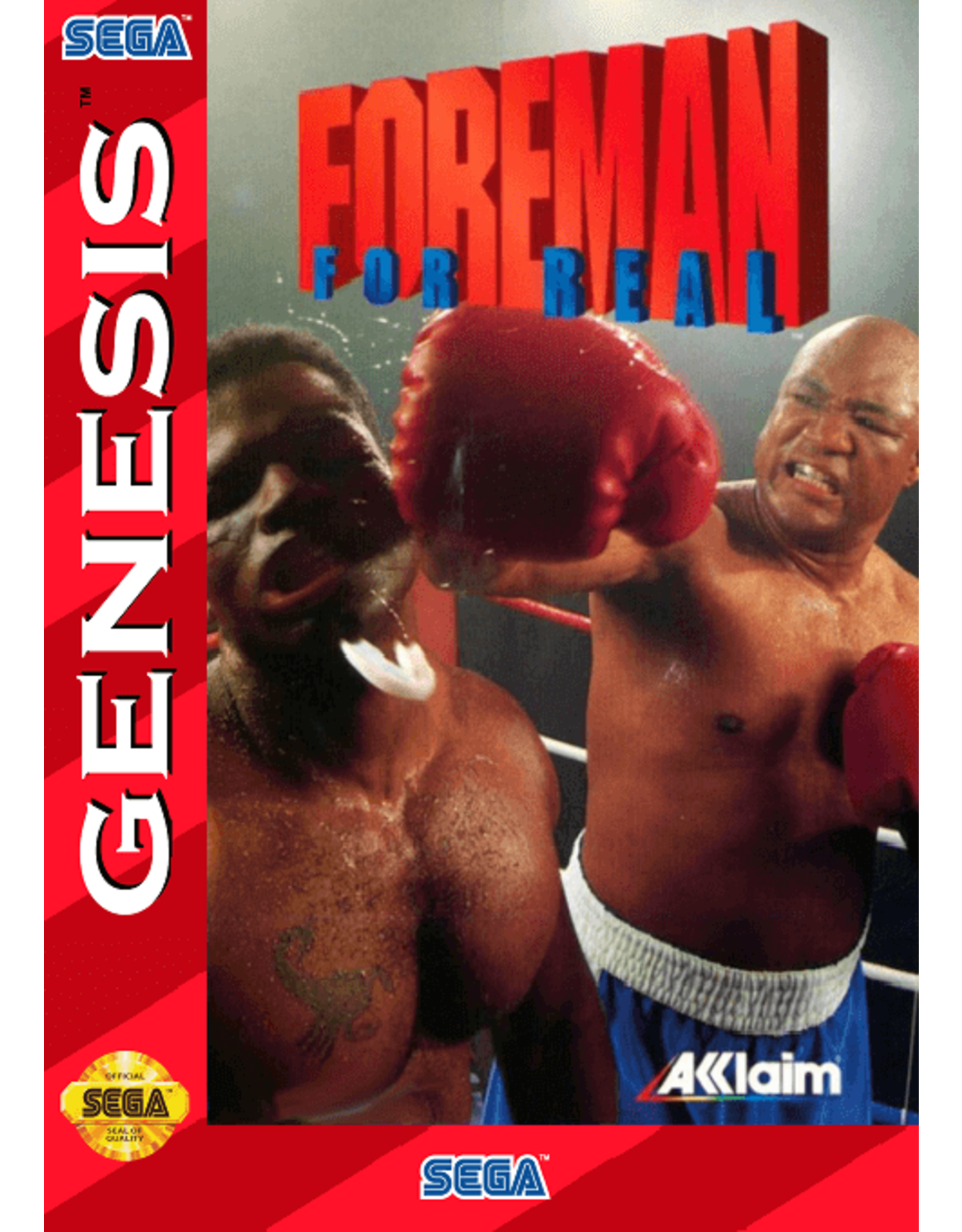 Sega Genesis Foreman For Real (Boxed, No Manual, Damaged Case)