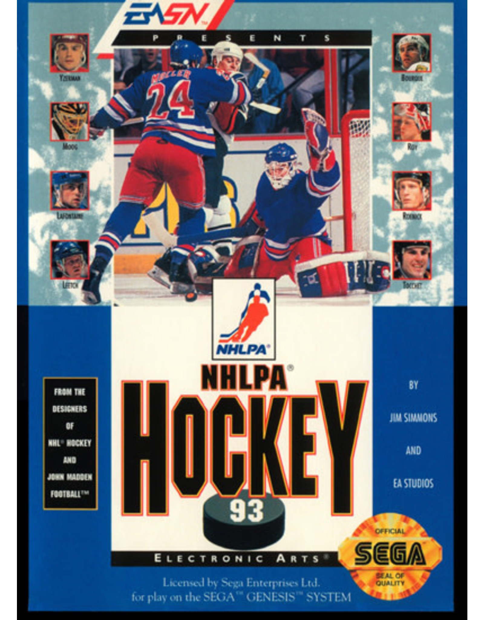 Sega Genesis NHLPA Hockey '93 (Cart Only, Damaged Label)