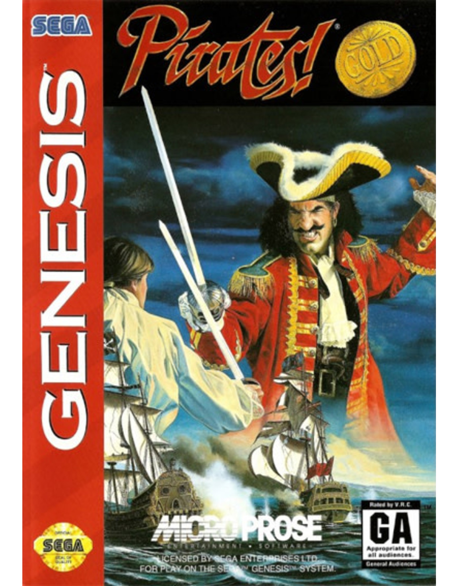 Sega Genesis Pirates Gold (Damaged Manual, CiB)