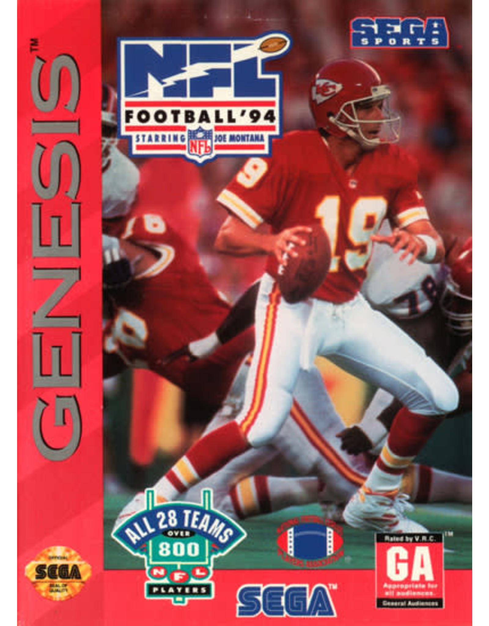 Sega Genesis NFL Football '94 Starring Joe Montana (Cart Only, Damaged Label)