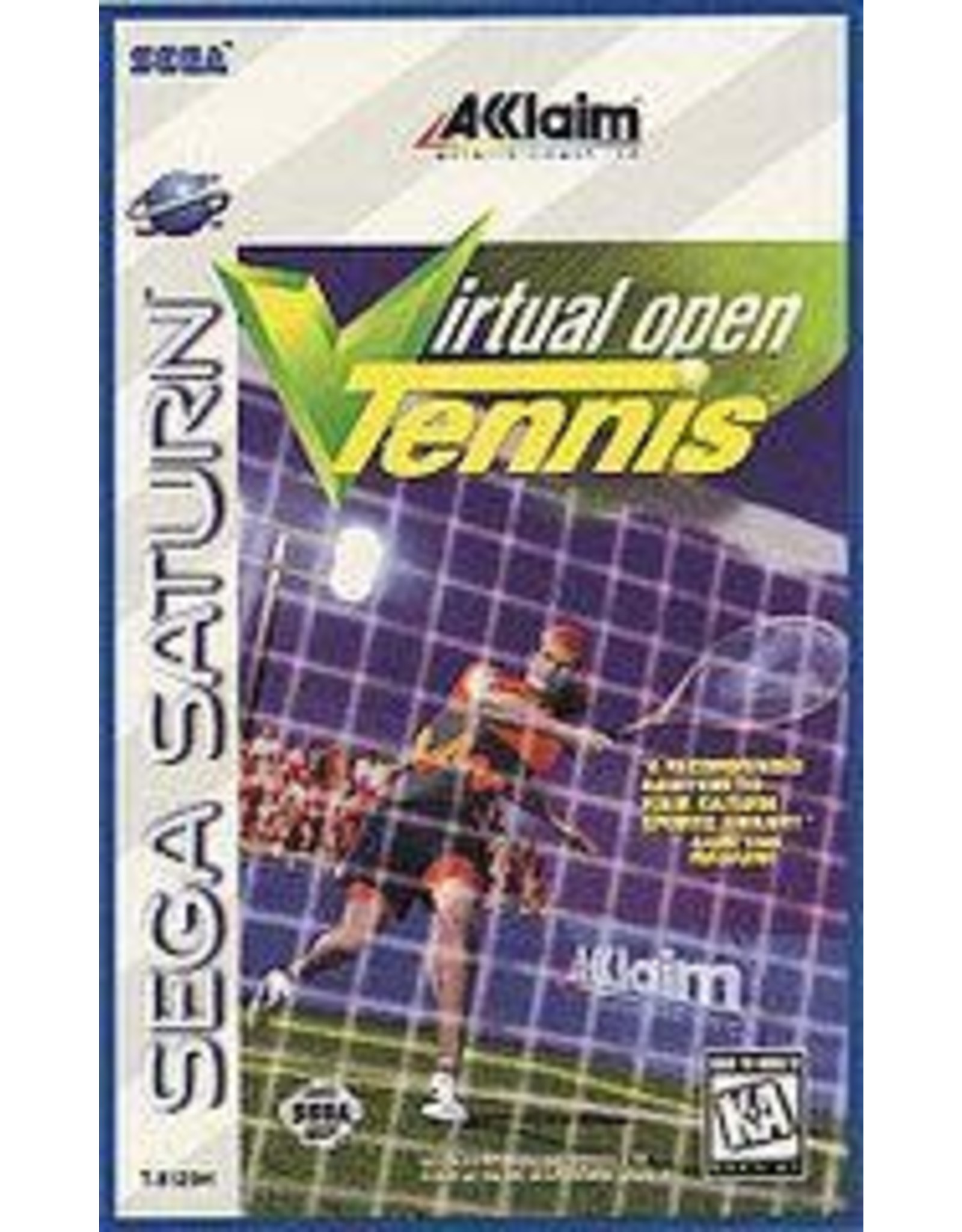Sega Saturn Virtual Open Tennis (CiB, Detatched Manual Cover, Blockbuster Stickers on Manual)