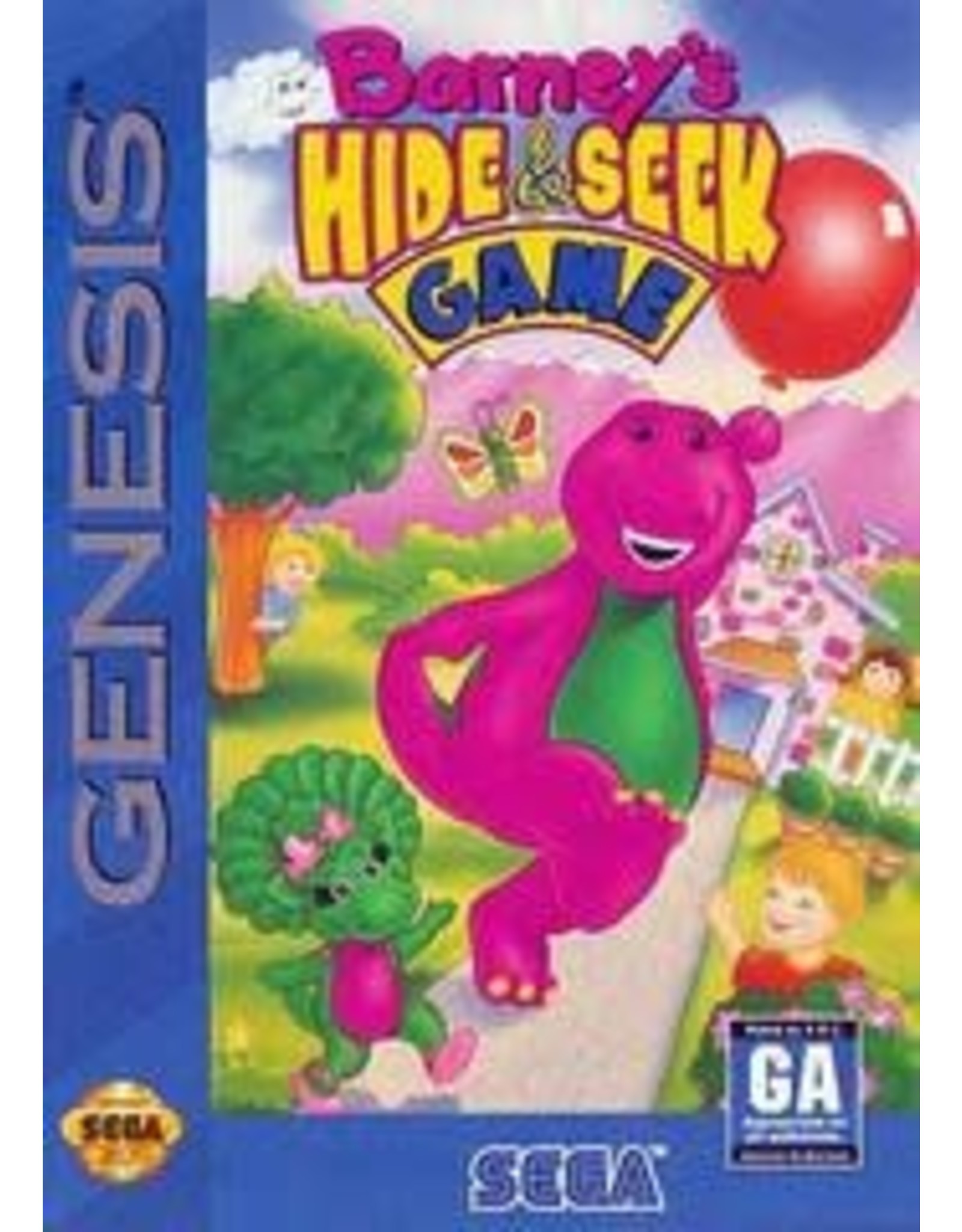 Sega Genesis Barney Hide and Seek (Cart Only, Damaged Label)