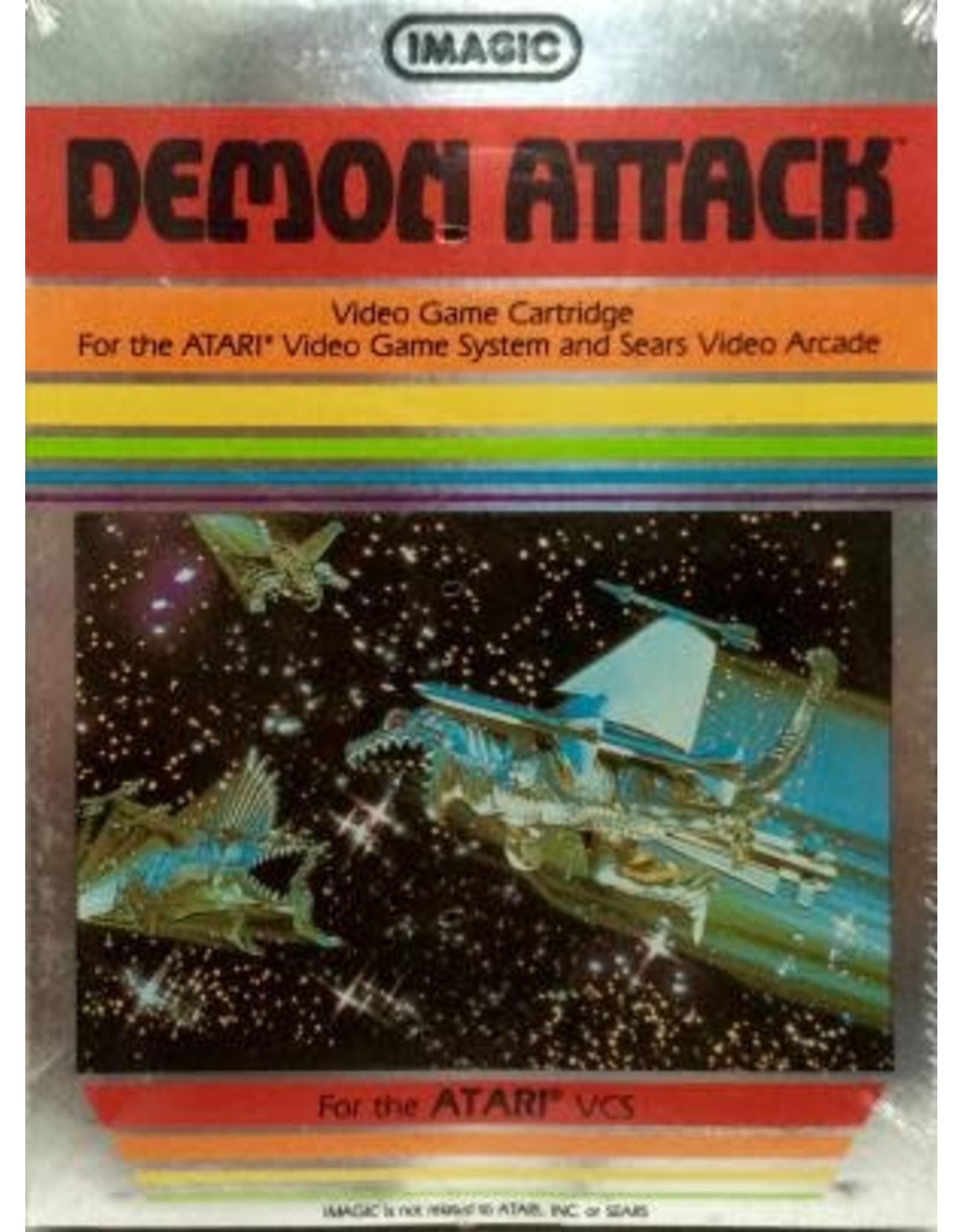 Atari 2600 Demon Attack (Text Label, Cart Only, Rough Label)