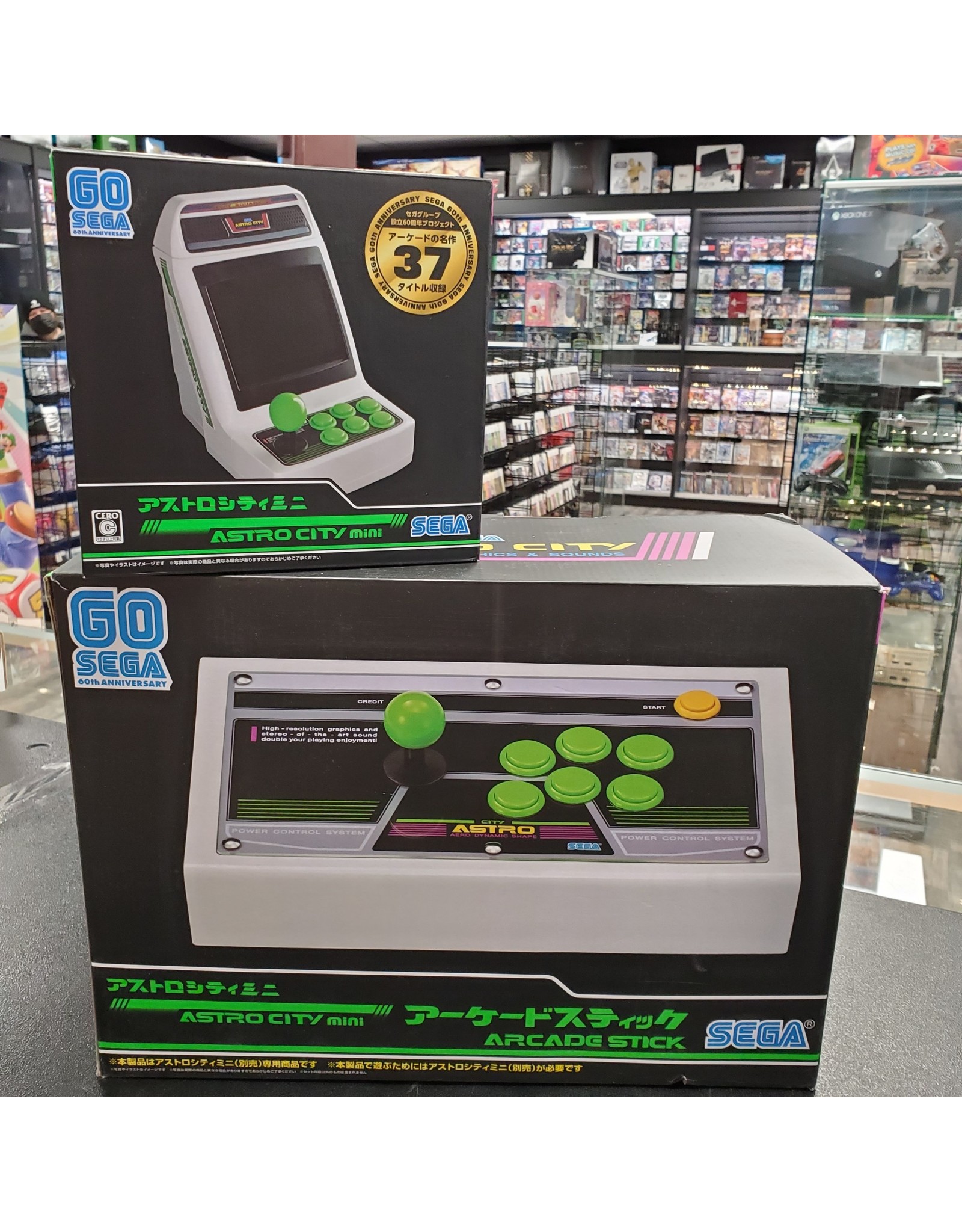Sega Astro  City Mini Arcade and Joystick  Bundle (LRG, Used)