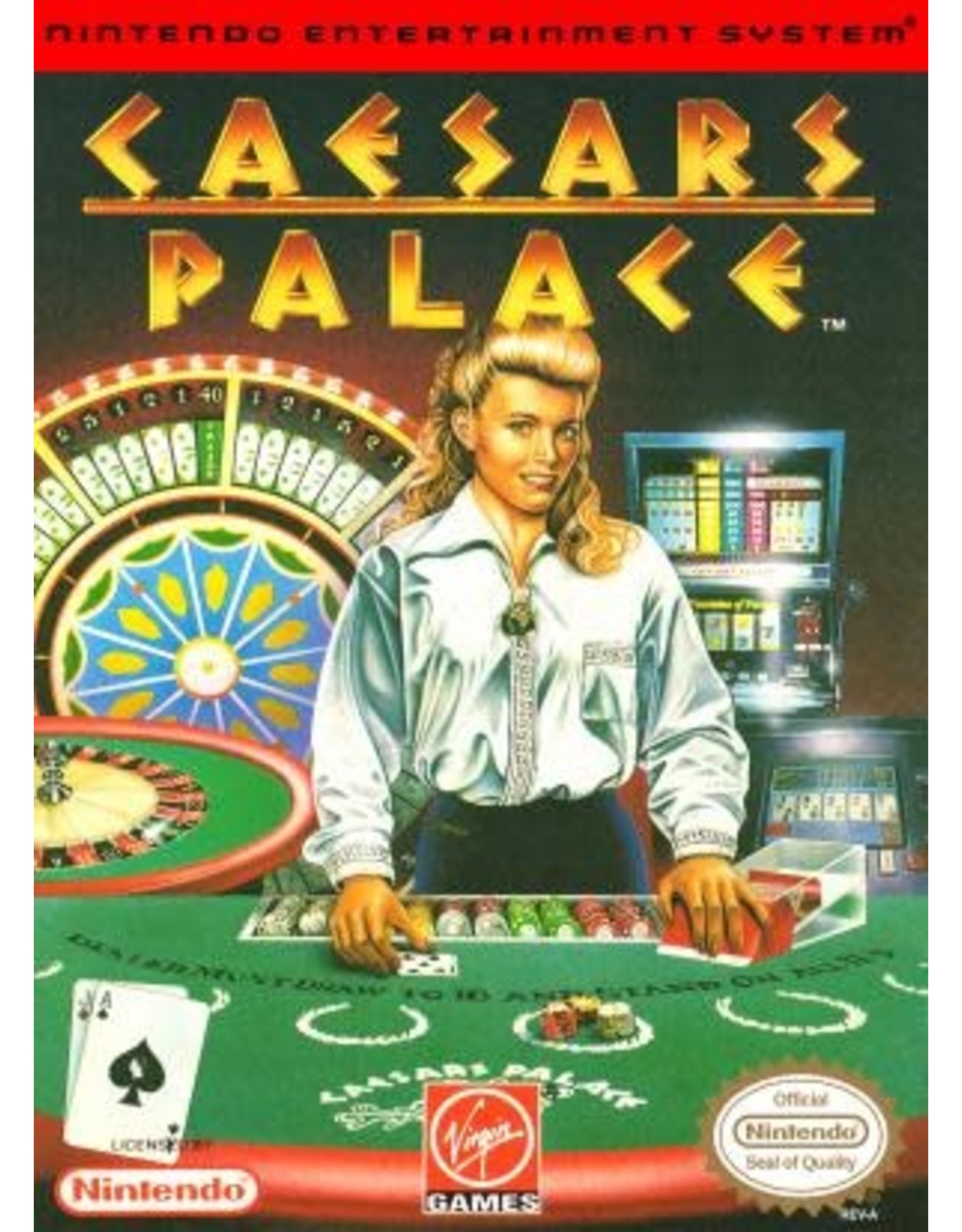 NES Caesar's Palace (Cart Only, Discolour Cart, Damaged Back Label)
