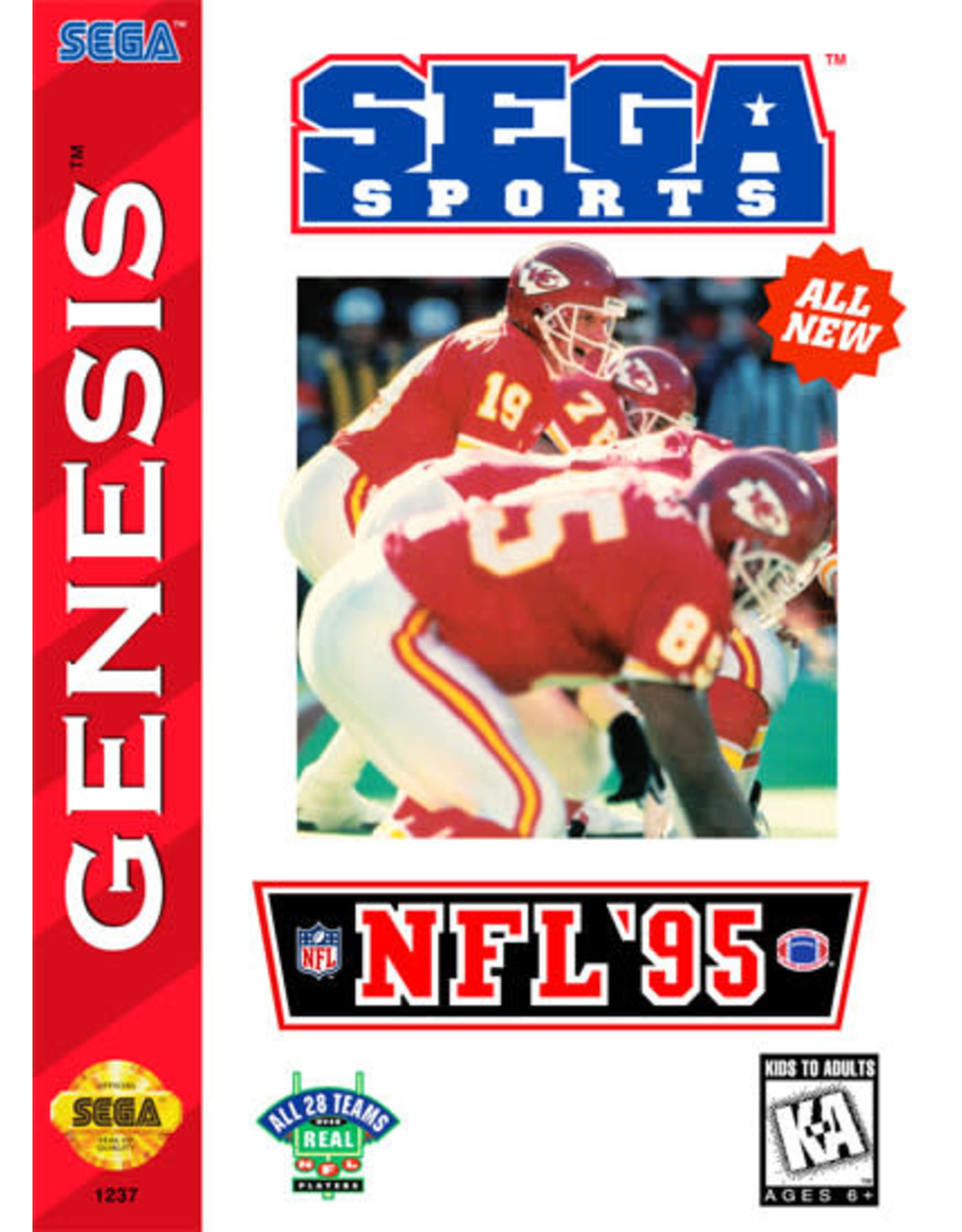 Sega Genesis NFL '95 (Cart Only, Damaged Label)