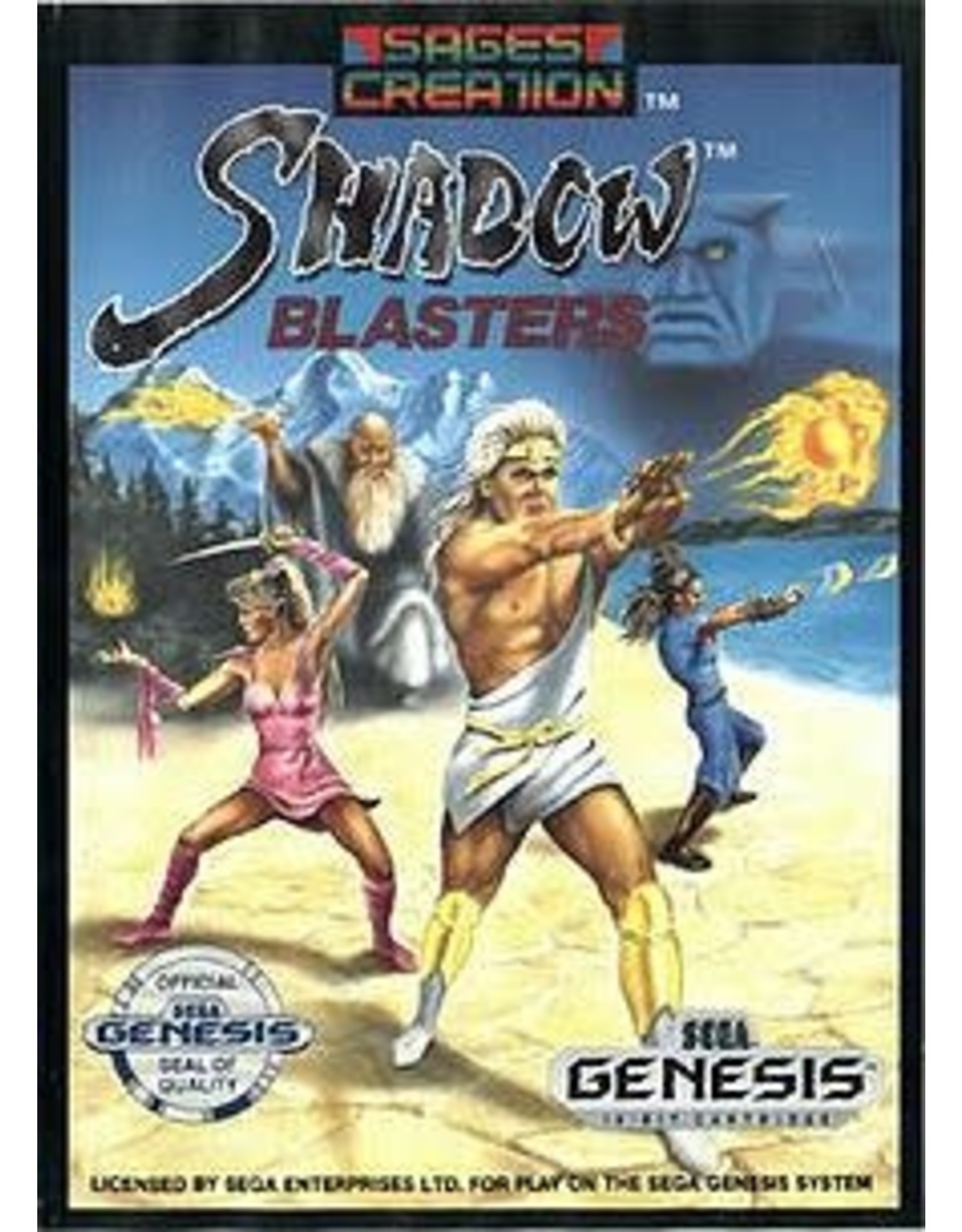 Sega Genesis Shadow Blasters (Cart Only, Damaged Label)