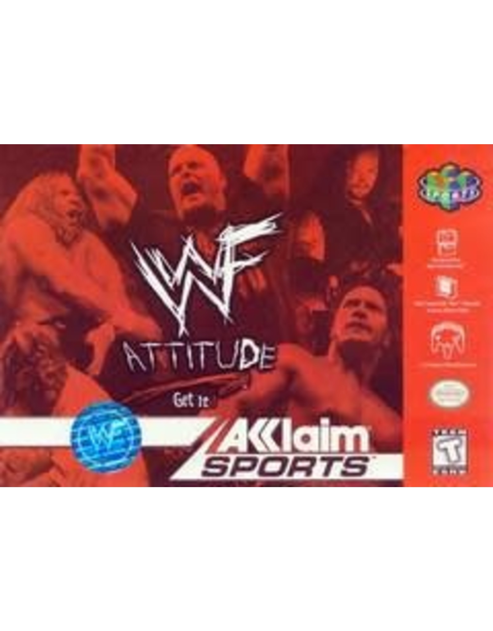 Nintendo 64 WWF Attitude (Cart Only, Damaged Back Label)