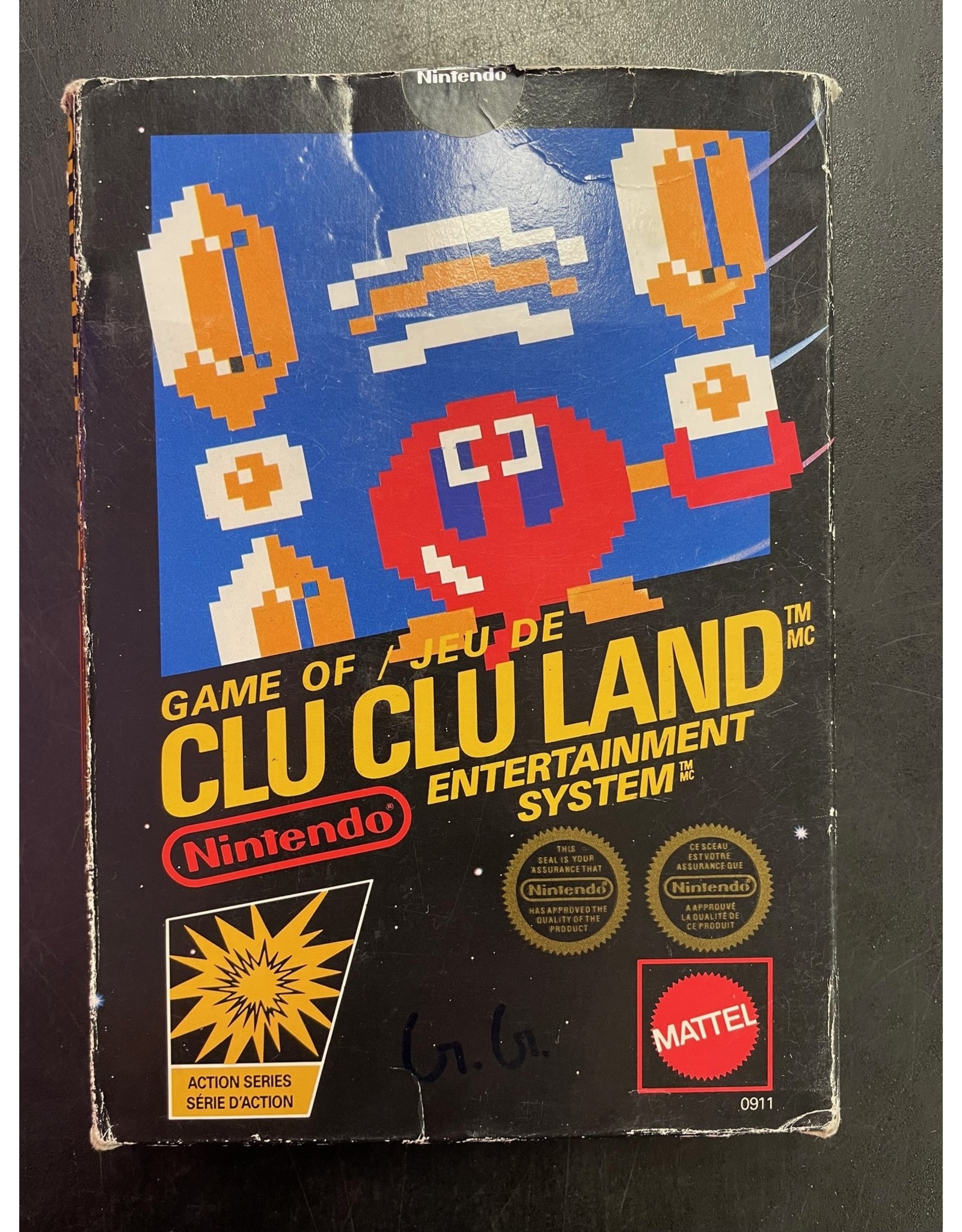 NES Clu Clu Land [5-Screw] (Canadian, CiB, Damaged Box and Manual)
