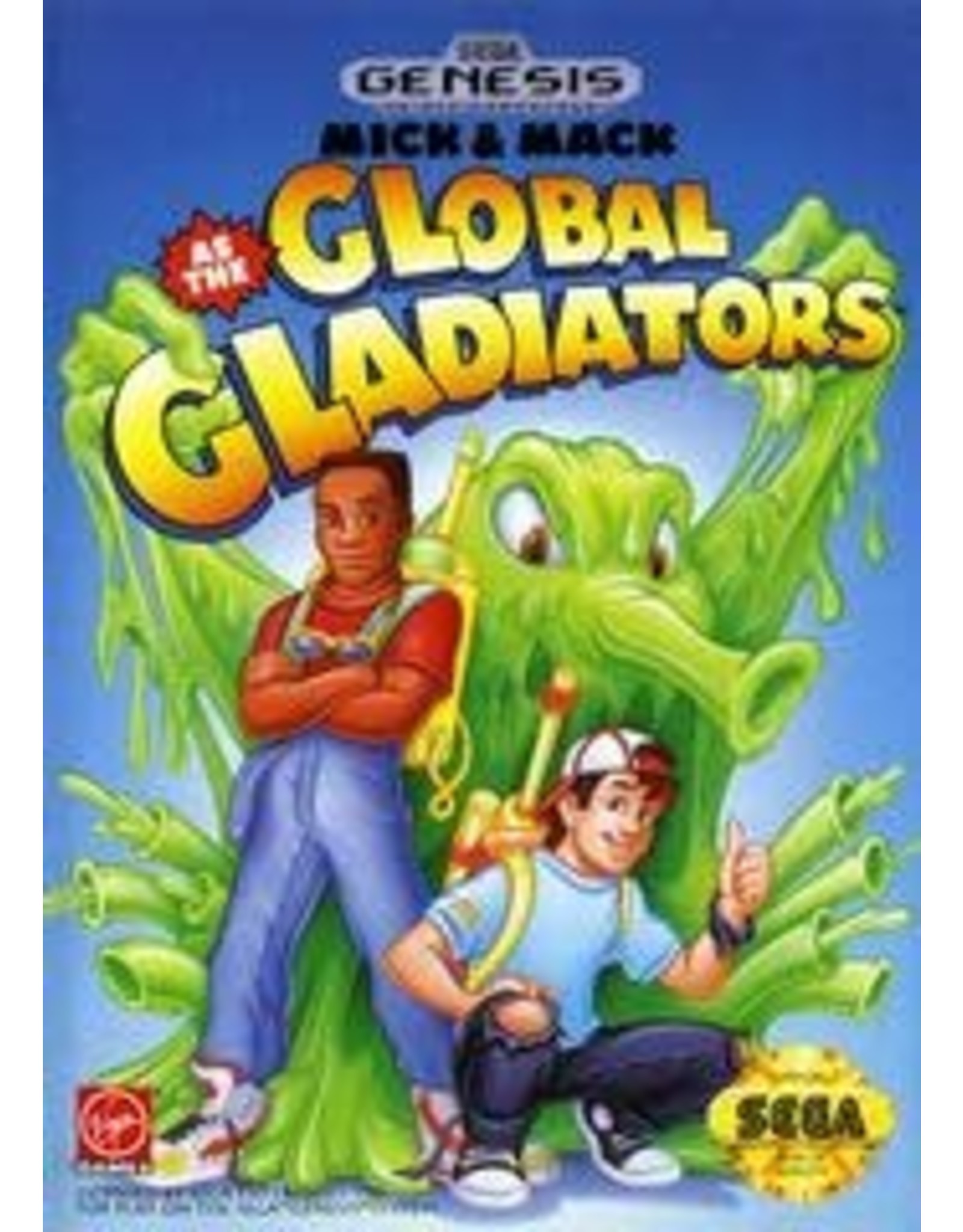 Sega Genesis Mick and Mack Global Gladiators (CiB, Damaged Manual)