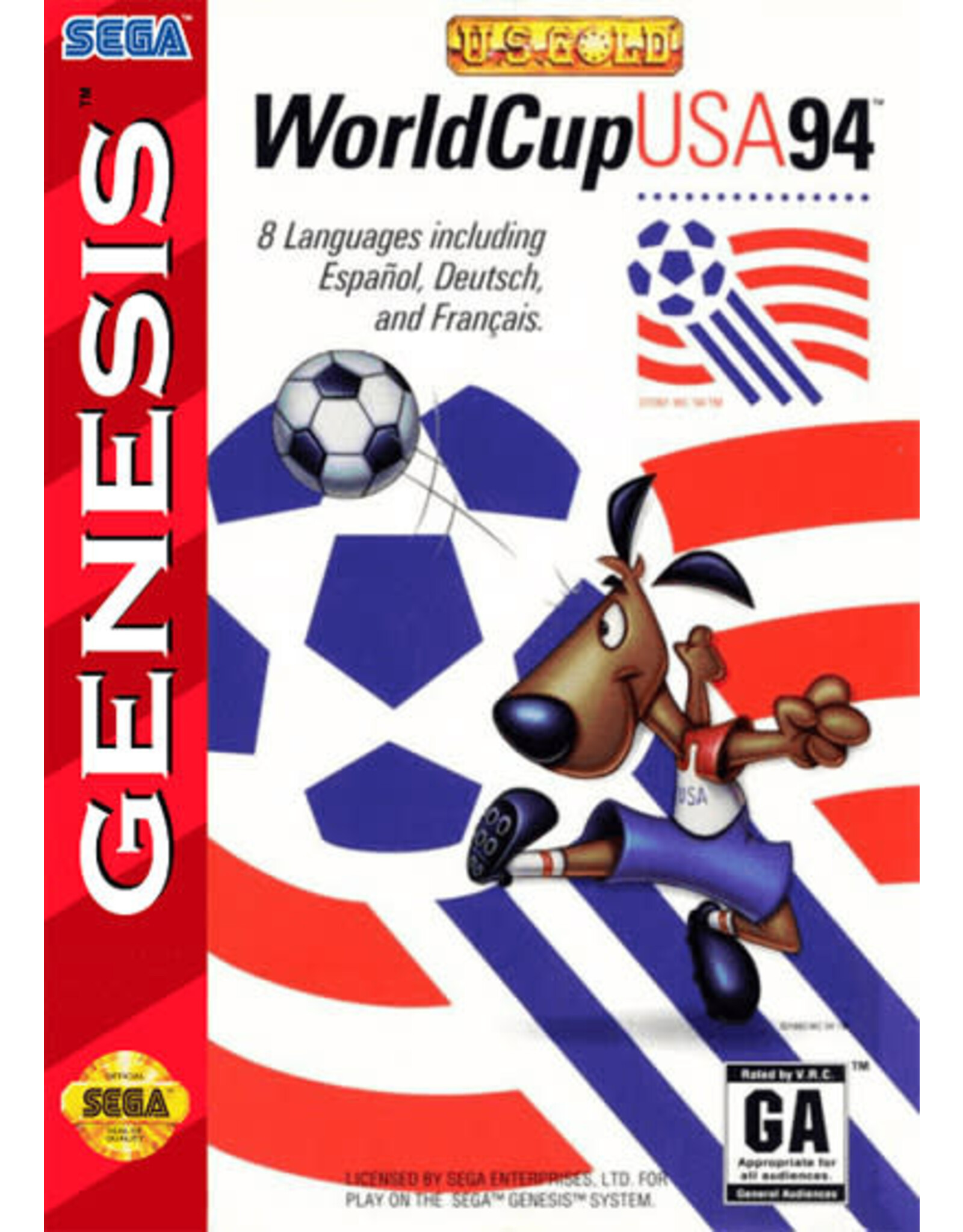 Sega Genesis World Cup USA 94 (Cart Only, Damaged Label)