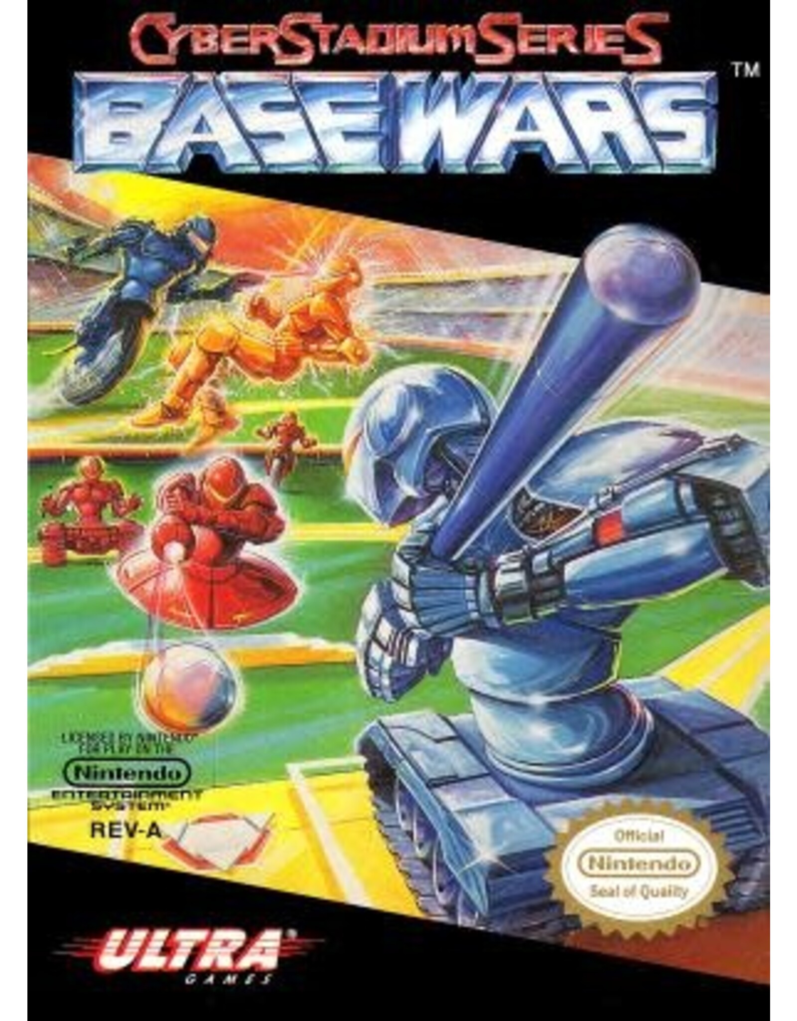 NES Cyberstadium Series Base Wars (Cart Only, Damaged Label)