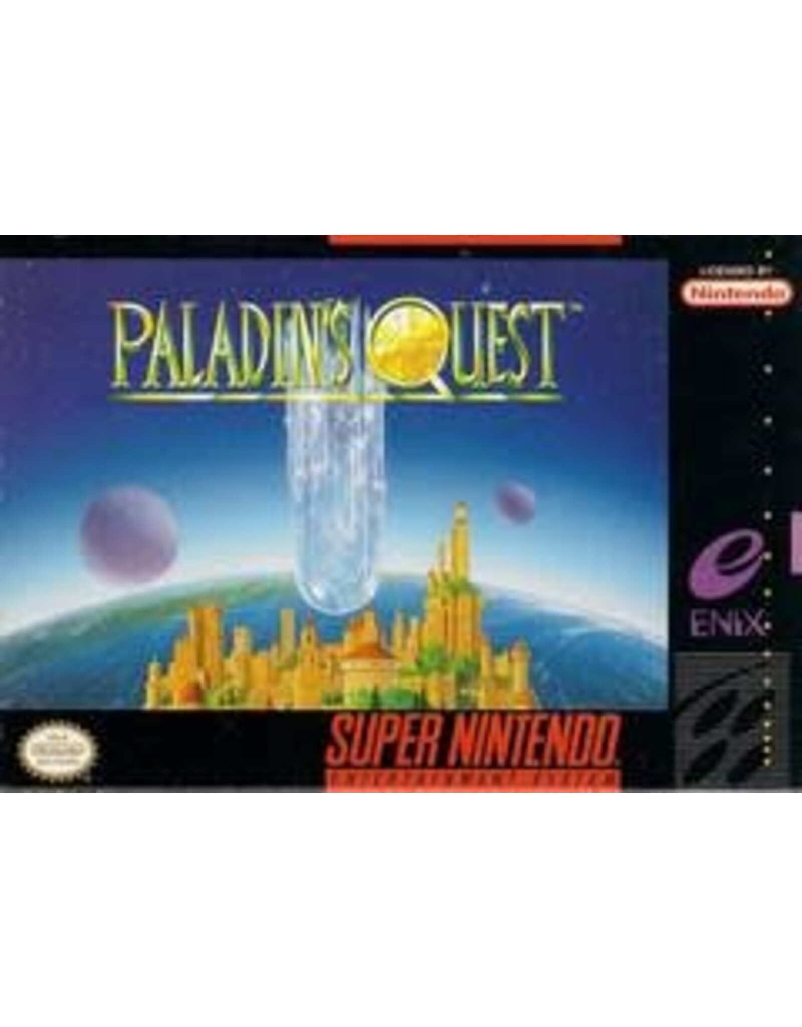 Super Nintendo Paladin's Quest (CiB including Chart, Heavily Damaged Box, Lightly Damaged Manual)