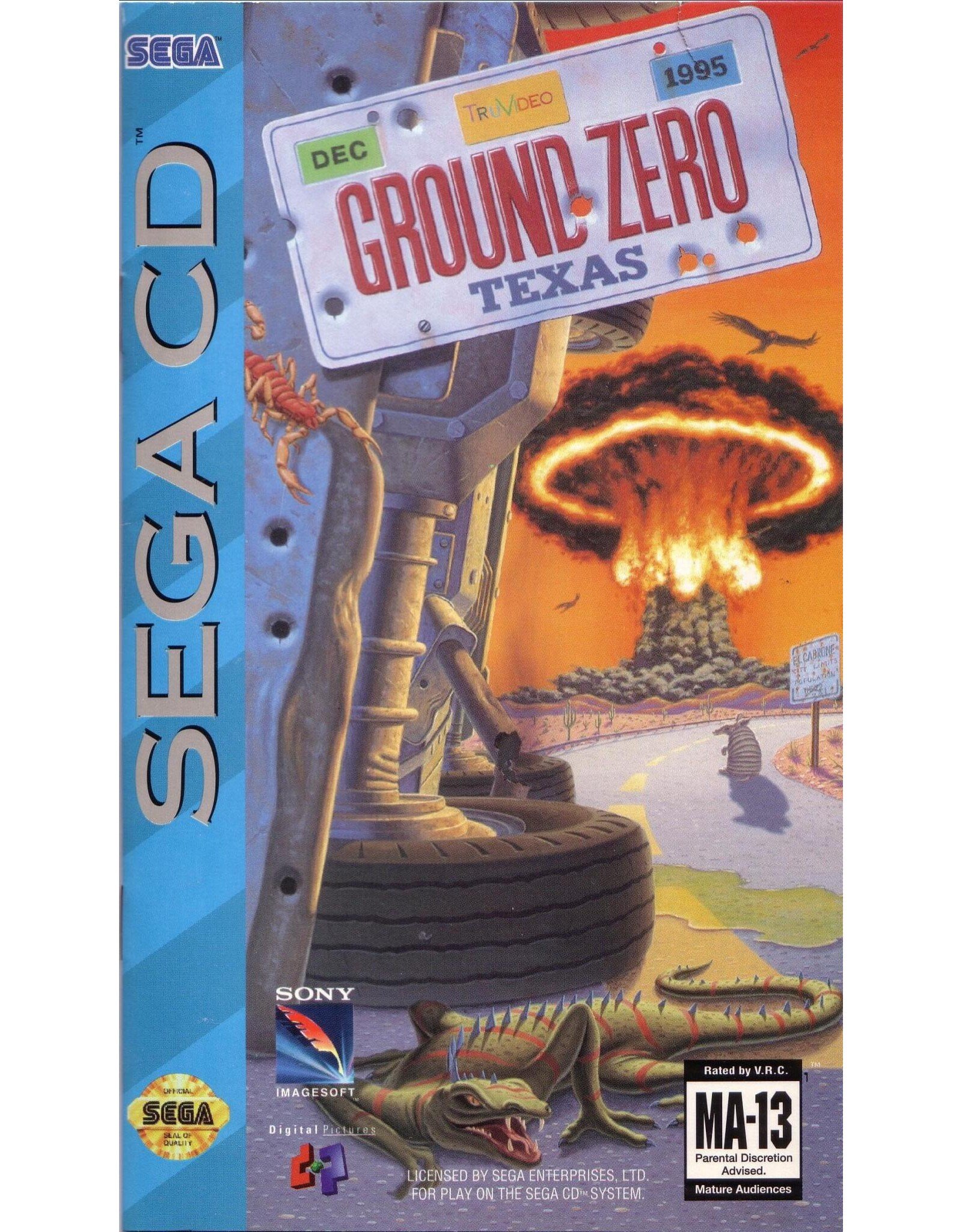 Sega CD Ground Zero Texas (Boxed with OEM Second Disc Tray, No Manual, Damaged Case)