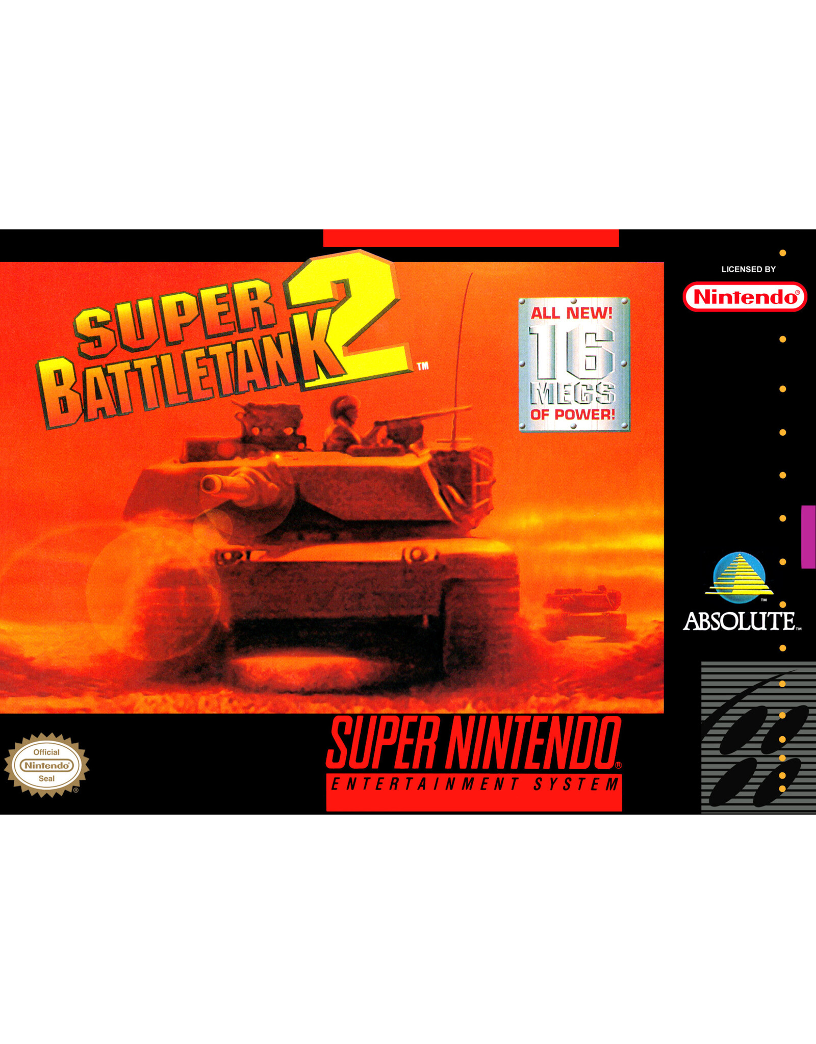 Super Nintendo Super Battletank 2 (CiB, Damaged Box and Manual, Includes Poster!)