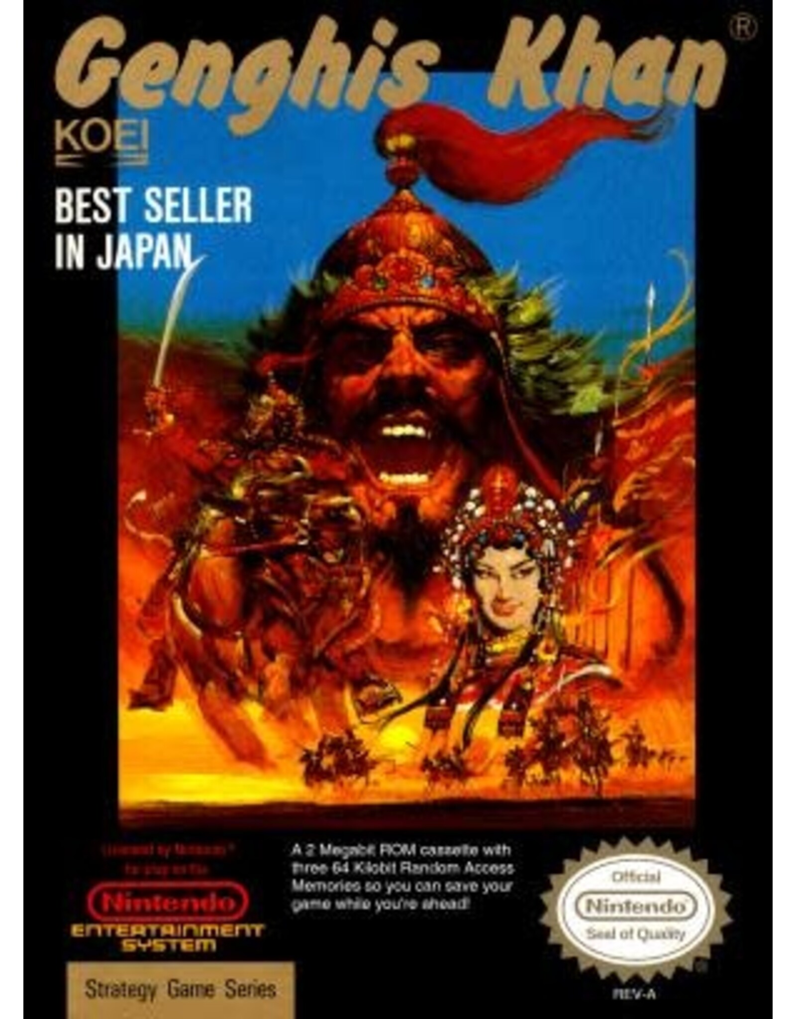 NES Genghis Khan (Cart Only, Discoloured Cart)