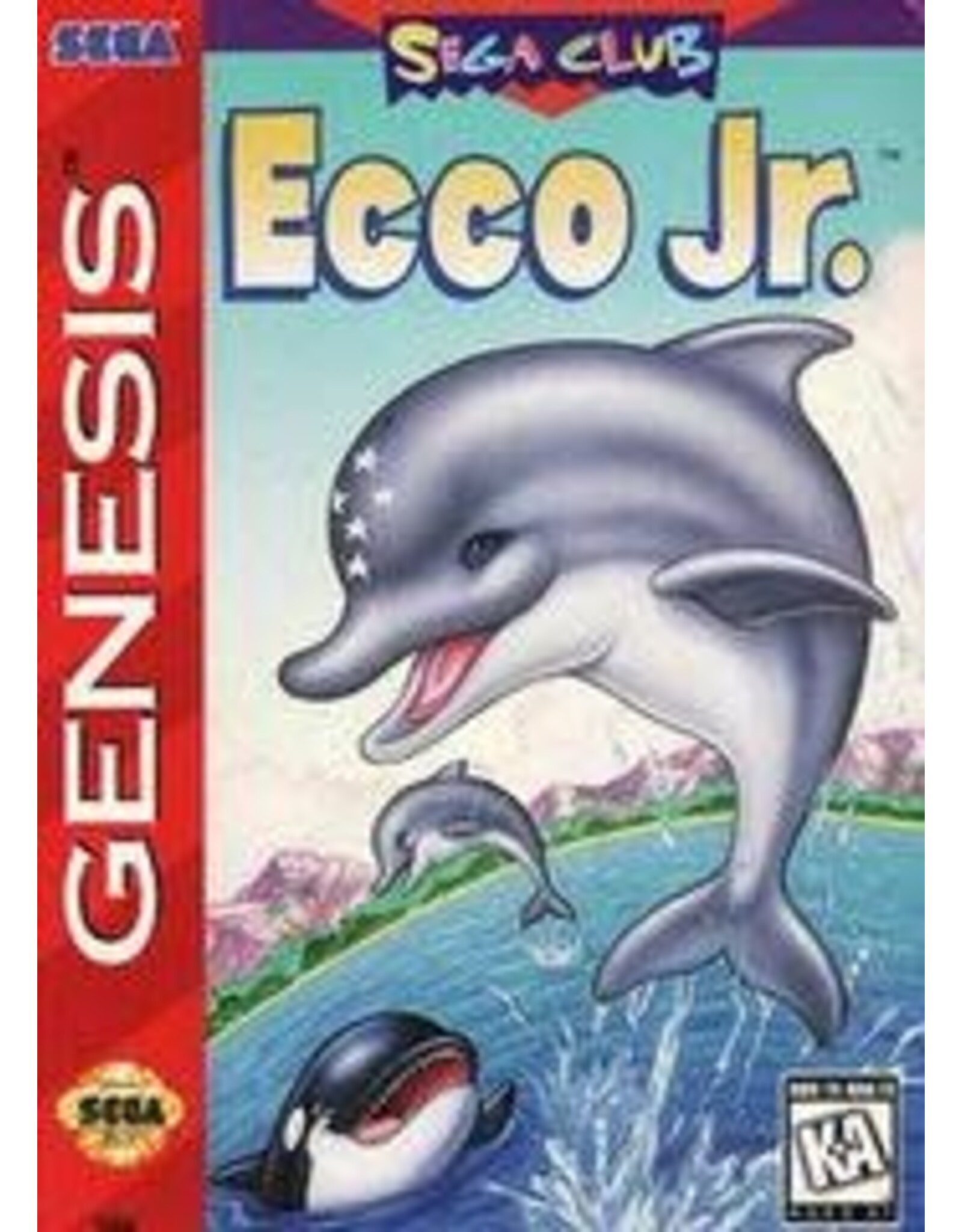 Sega Genesis Ecco Jr (Cart Only, Damaged Label)