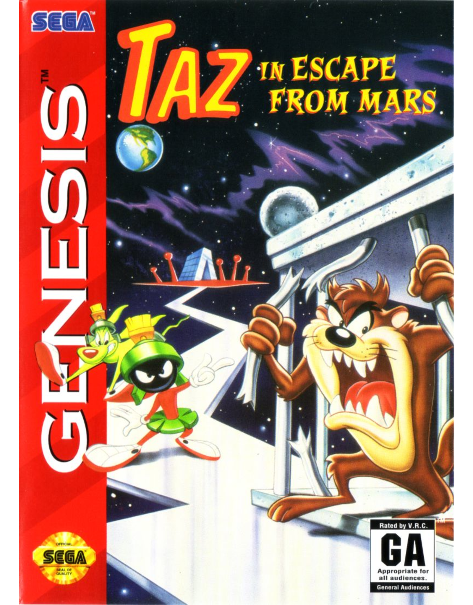 Sega Genesis Taz in Escape from Mars (Cart Only, Damaged Label)