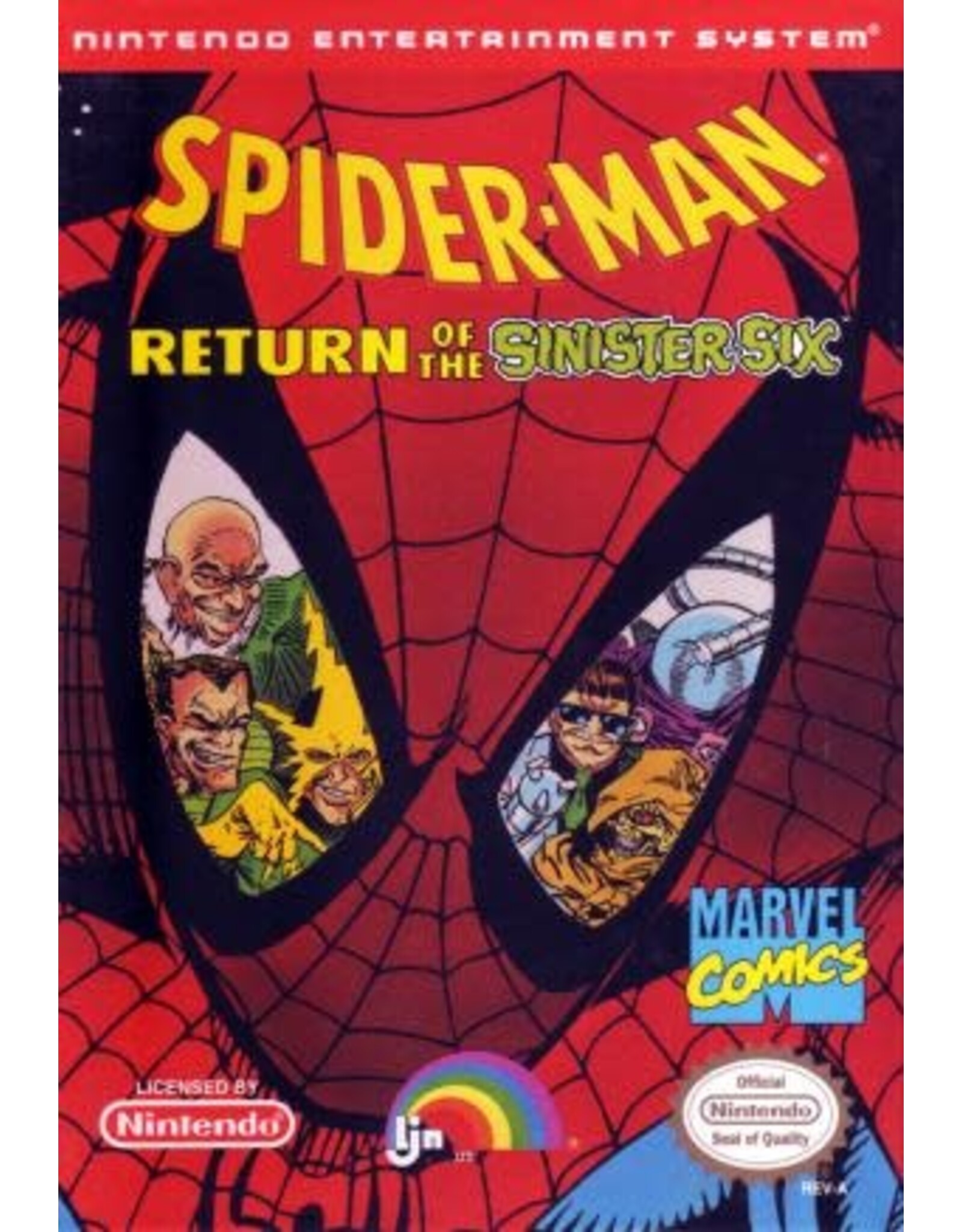 NES Spiderman Return of the Sinister Six (Boxed, No Manual, Heavily Damaged Box)