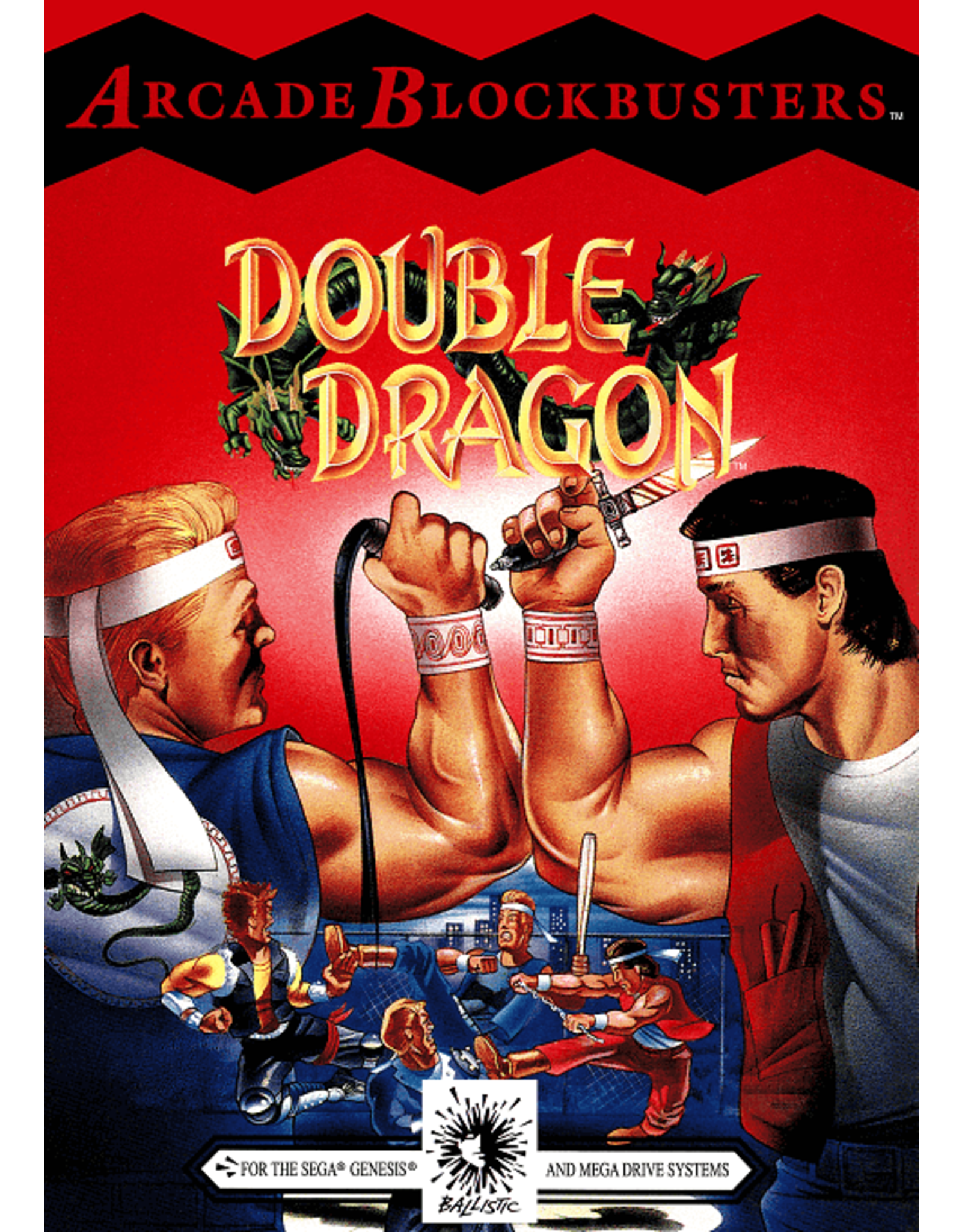 Sega Genesis Double Dragon (Cart Only, Damaged Label)