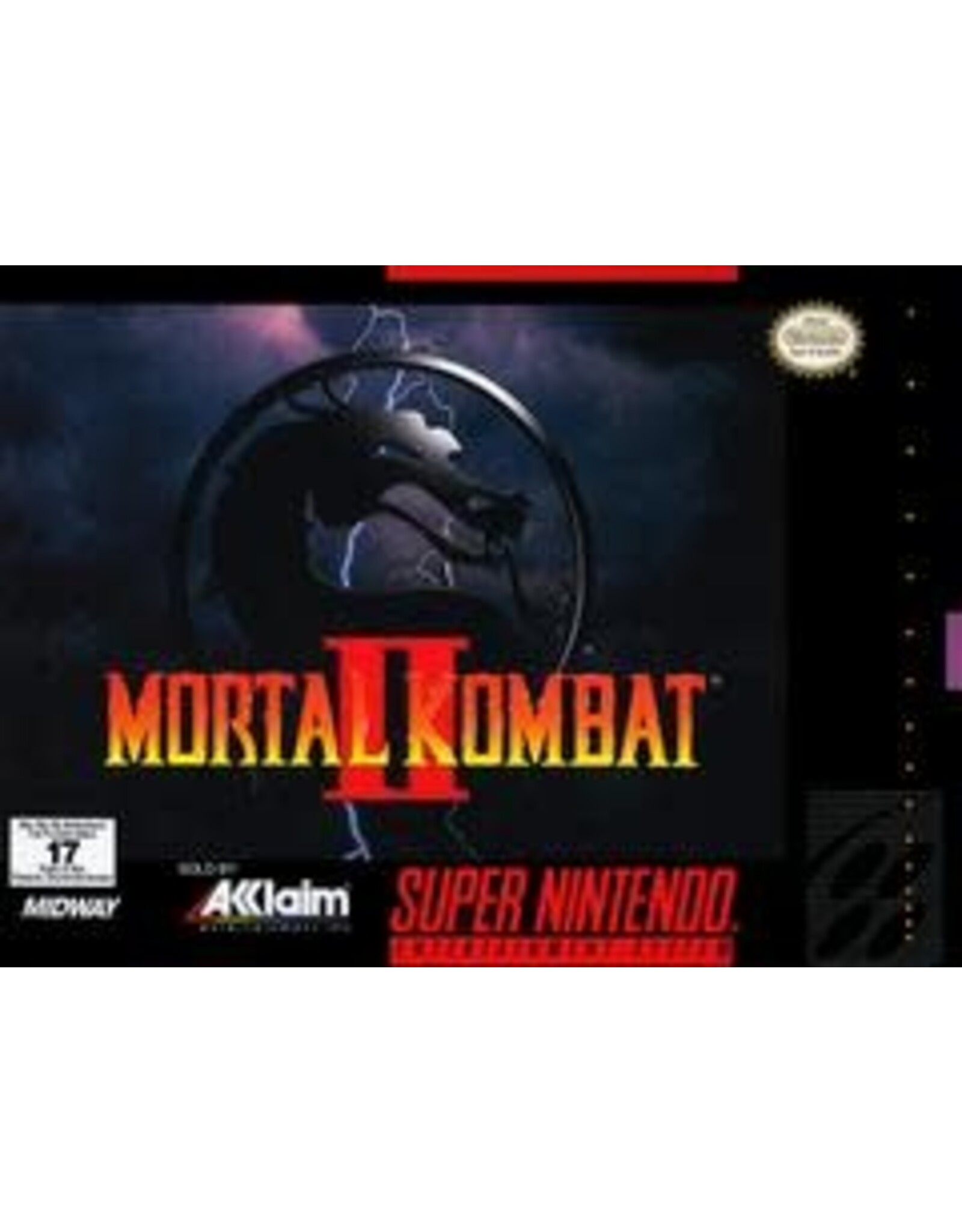 Super Nintendo Mortal Kombat II (Boxed with Damaged Poster, No Manual, Lightly Damaged Box)