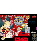 Super Nintendo Krusty's Super Fun House (CiB with Poster, Heavily Damaged Box)