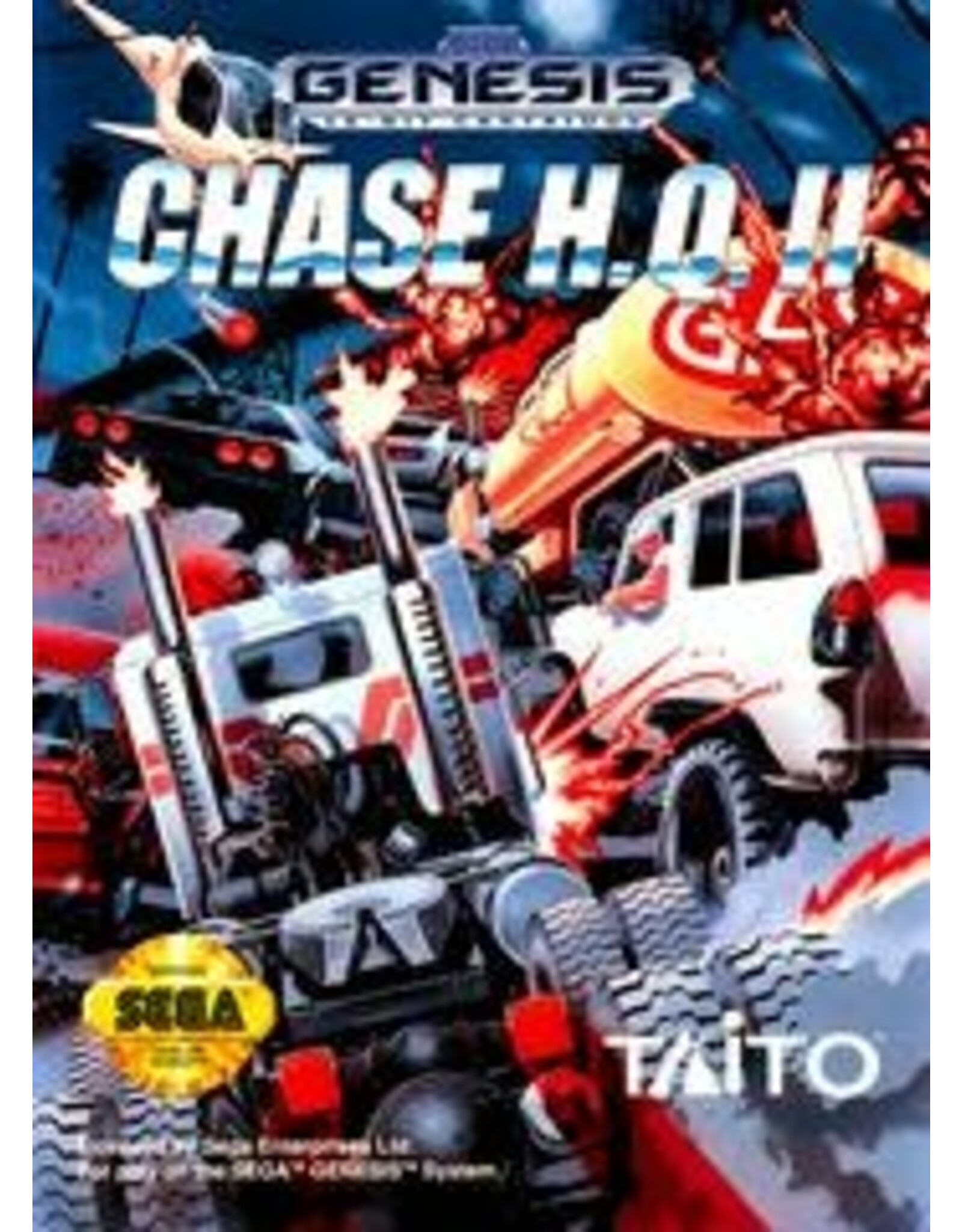 Sega Genesis Chase HQ II (Cart Only, Damaged Label)
