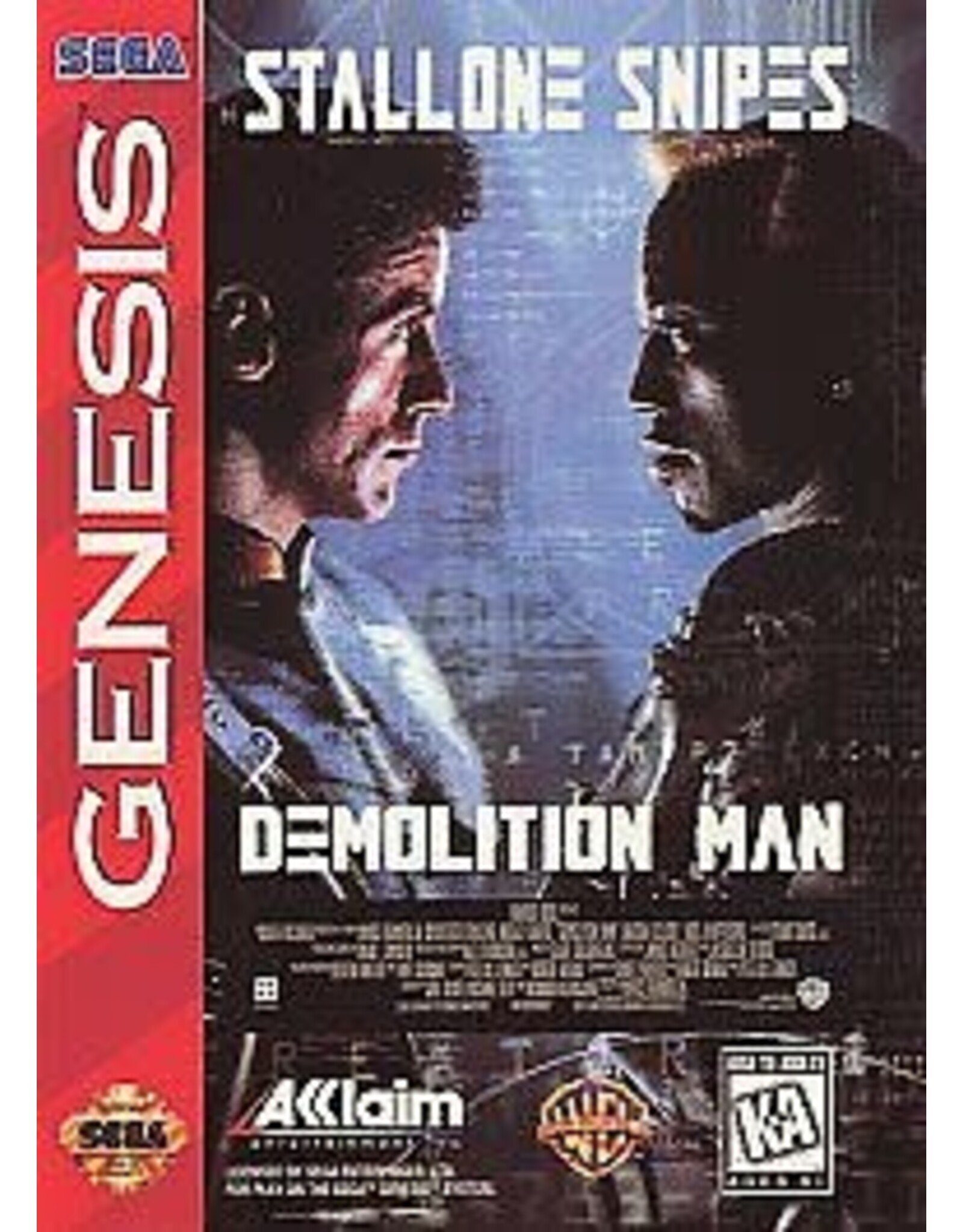 Sega Genesis Demolition Man (Cart Only, Damaged Label)