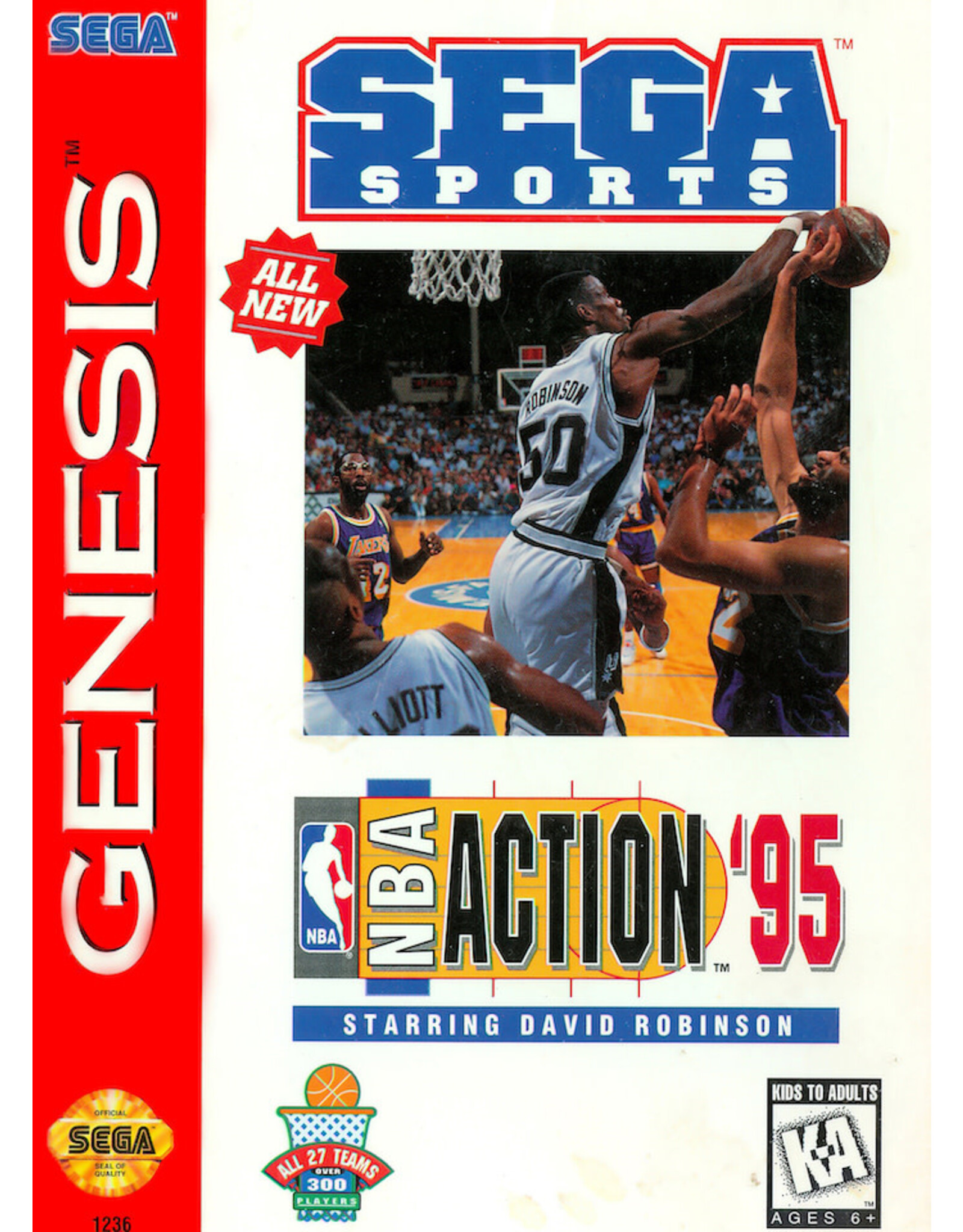 Sega Genesis NBA Action '95 starring David Robinson (Cart Only)