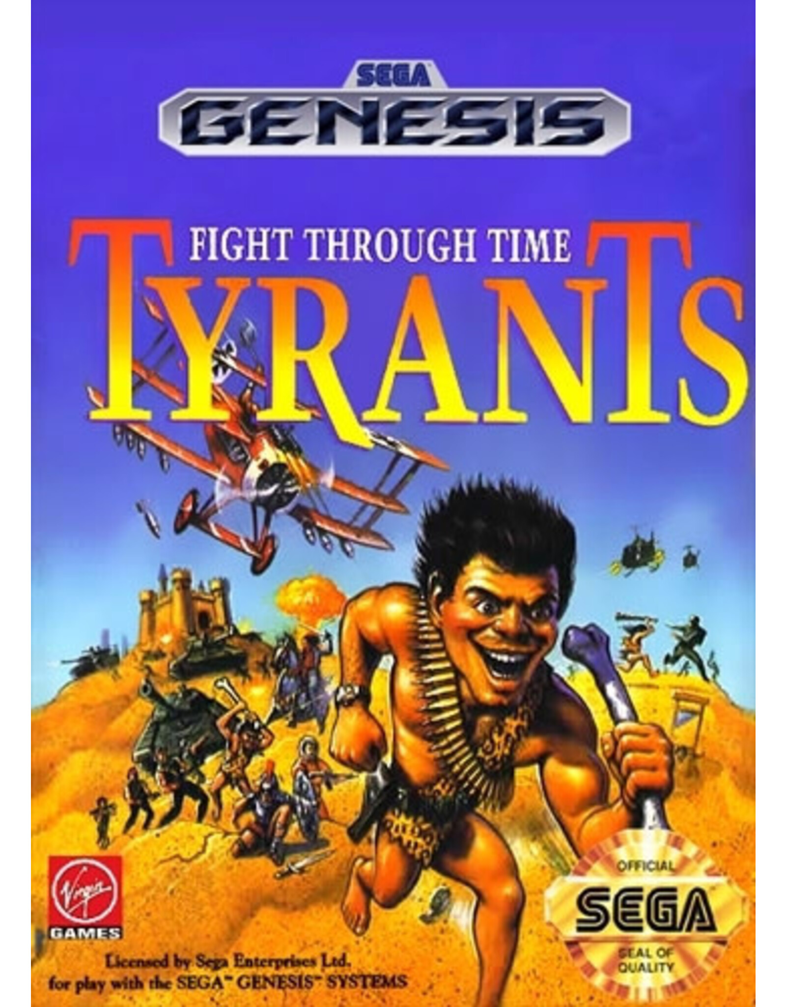 Sega Genesis Tyrants Fight Through Time (Cart Only, Damaged Label and Cart)
