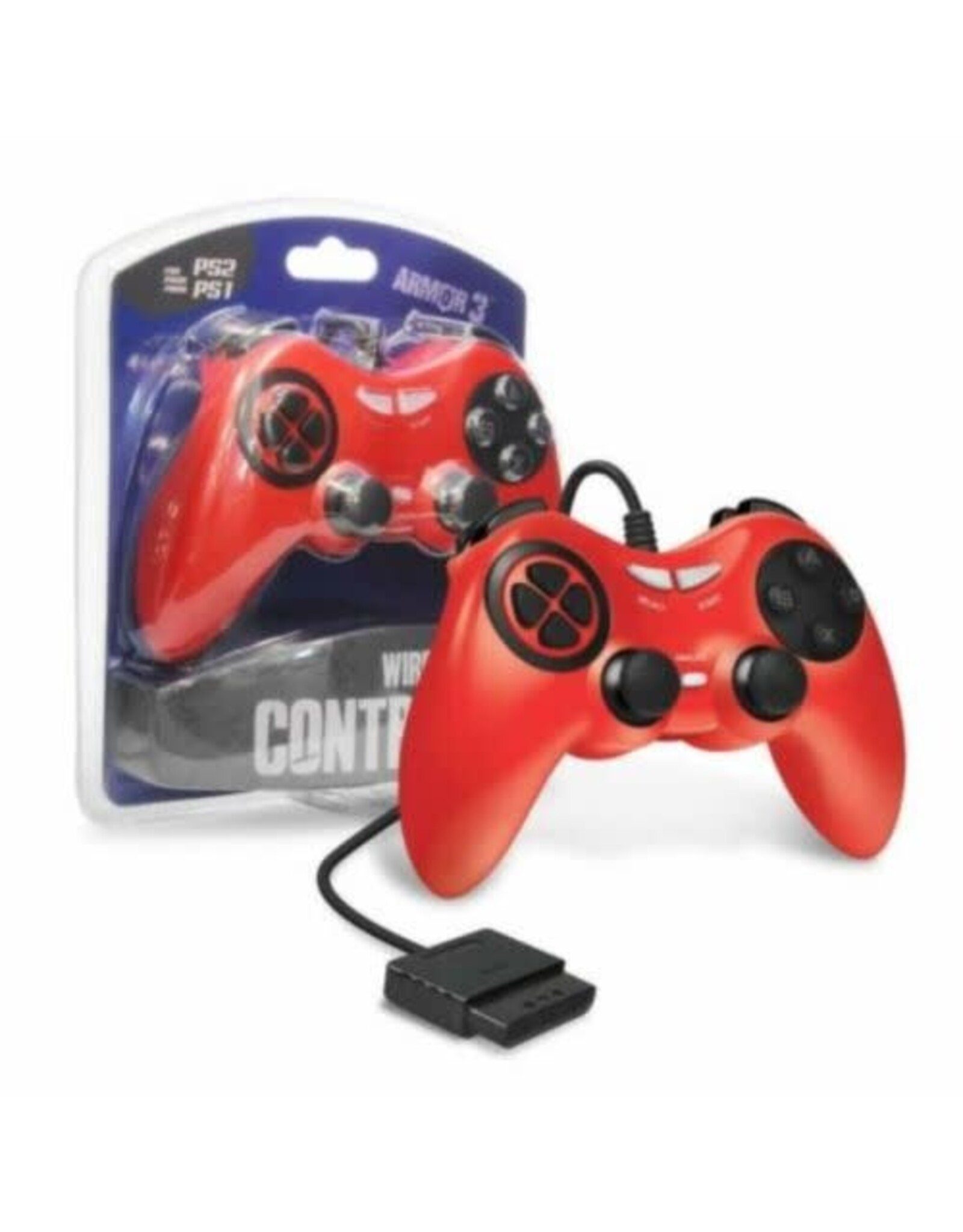 Playstation 2 PS2 Playstation 2 Controller - Red, Armor 3 (Brand New)