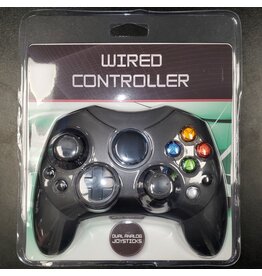 Xbox XBox Wired S-Type Controller Black (3rd Party, Brand New)