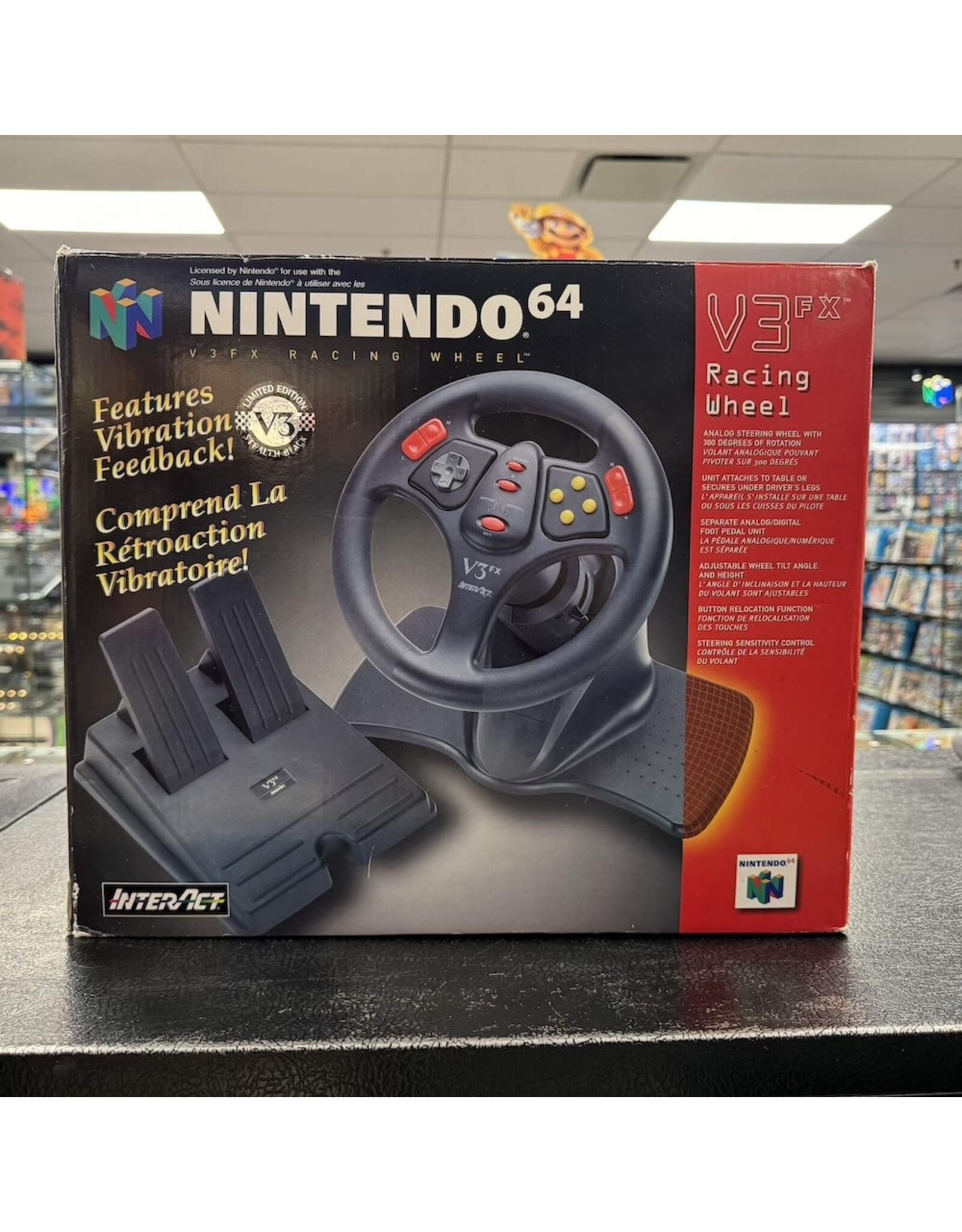 Nintendo 64 N64 Nintendo 64 V3FX Racing Wheel (Boxed, No Manual)