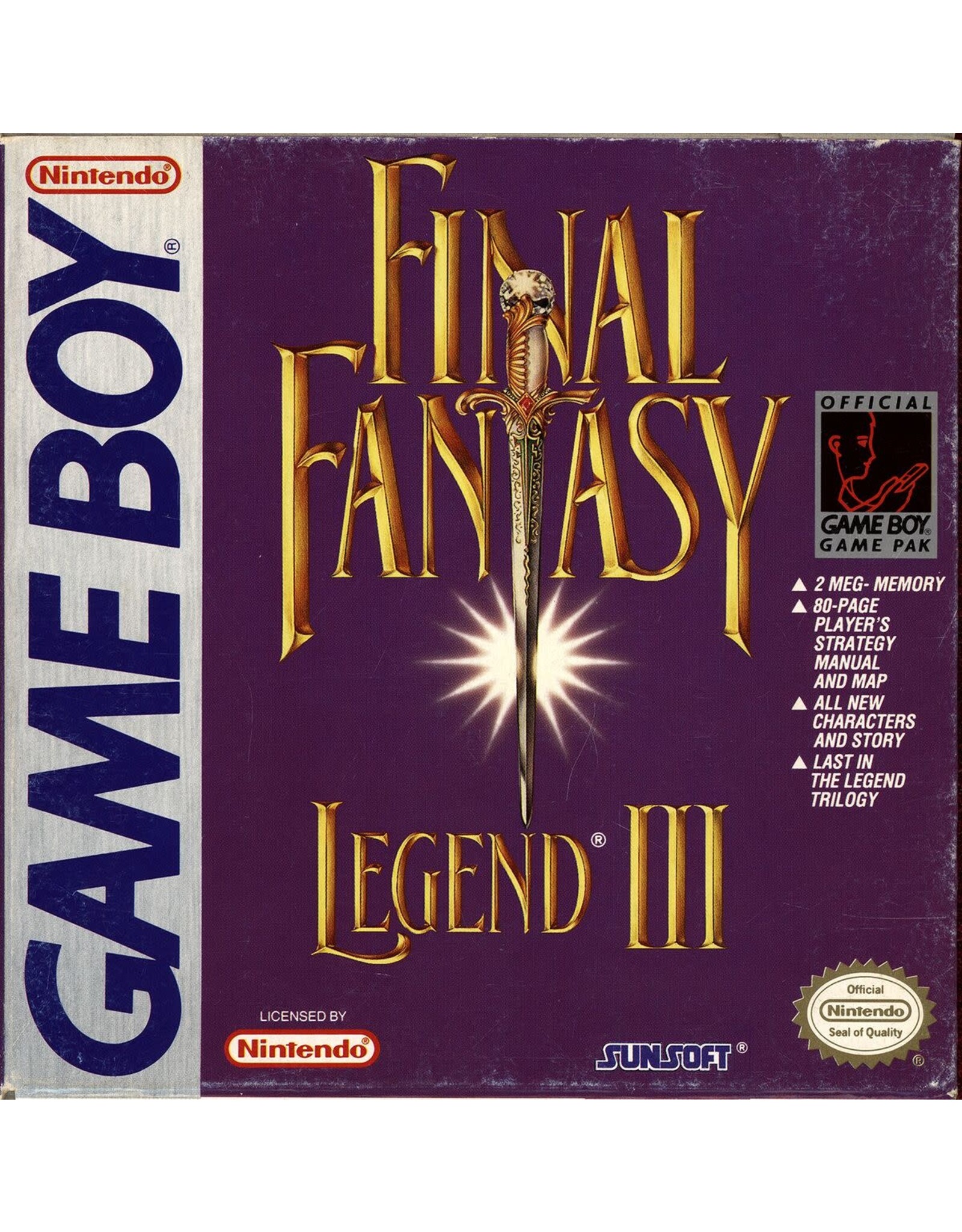 Game Boy Final Fantasy Legend III Sunsoft (CiB, Damaged Box, No Map)