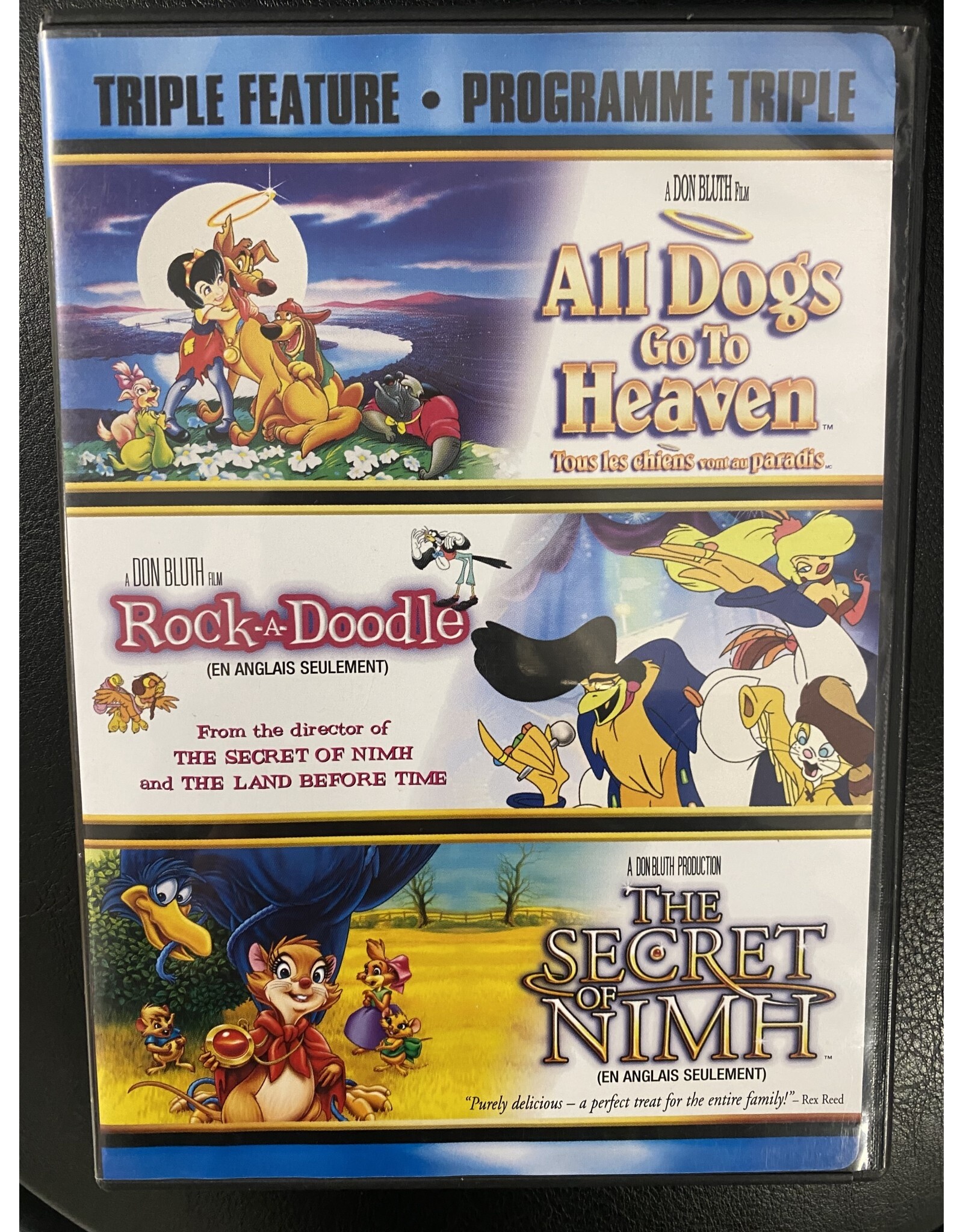 Anime & Animation All Dogs Go To Heaven / Rock-A-Doodle / The Secret of Nimh Triple Feature (Used)