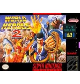 Super Nintendo World Heroes 2 (CiB, Damaged Box and Cart Labels)