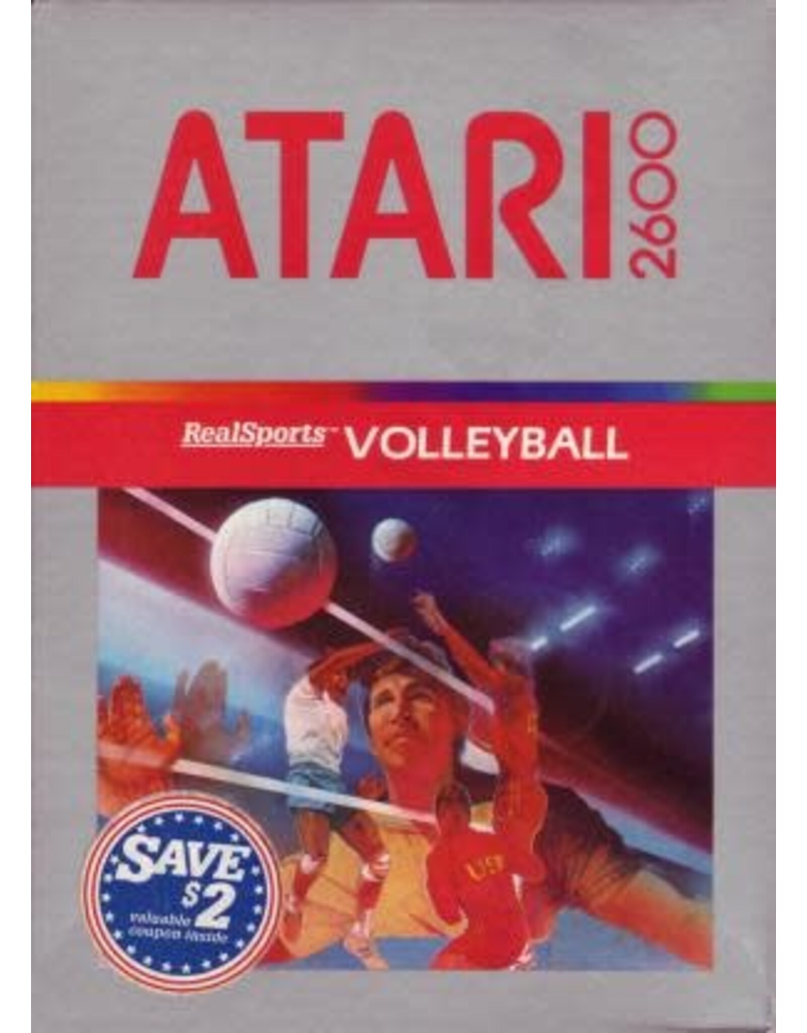 Atari 2600 Real Sports Volleyball (Cart Only, Damaged Label)